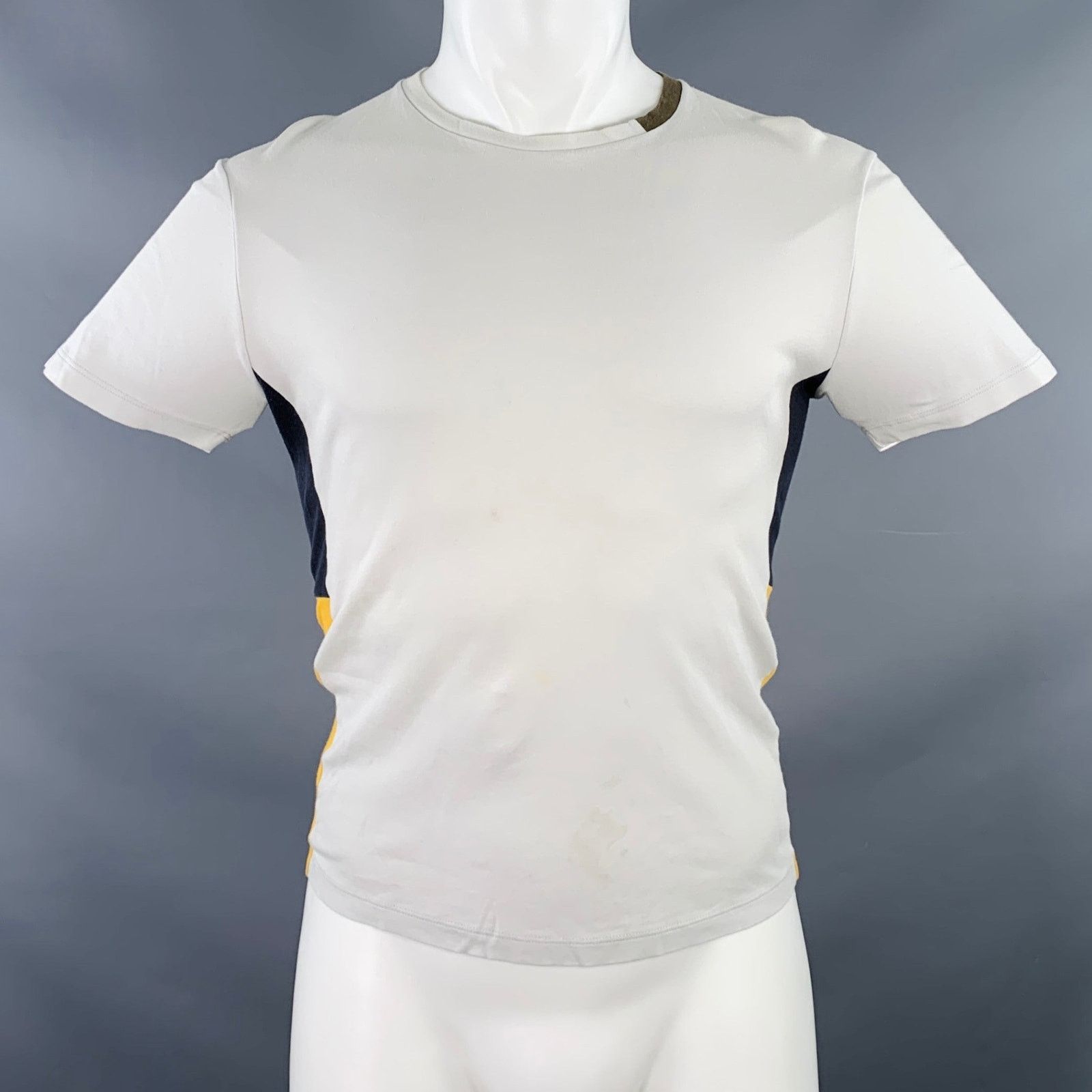 Jil Sander Size S Grey Multi-Color Color Block Jersey Crew-Neck T-shirt Size US S / EU 44-46 / 1 - 1 Thumbnail