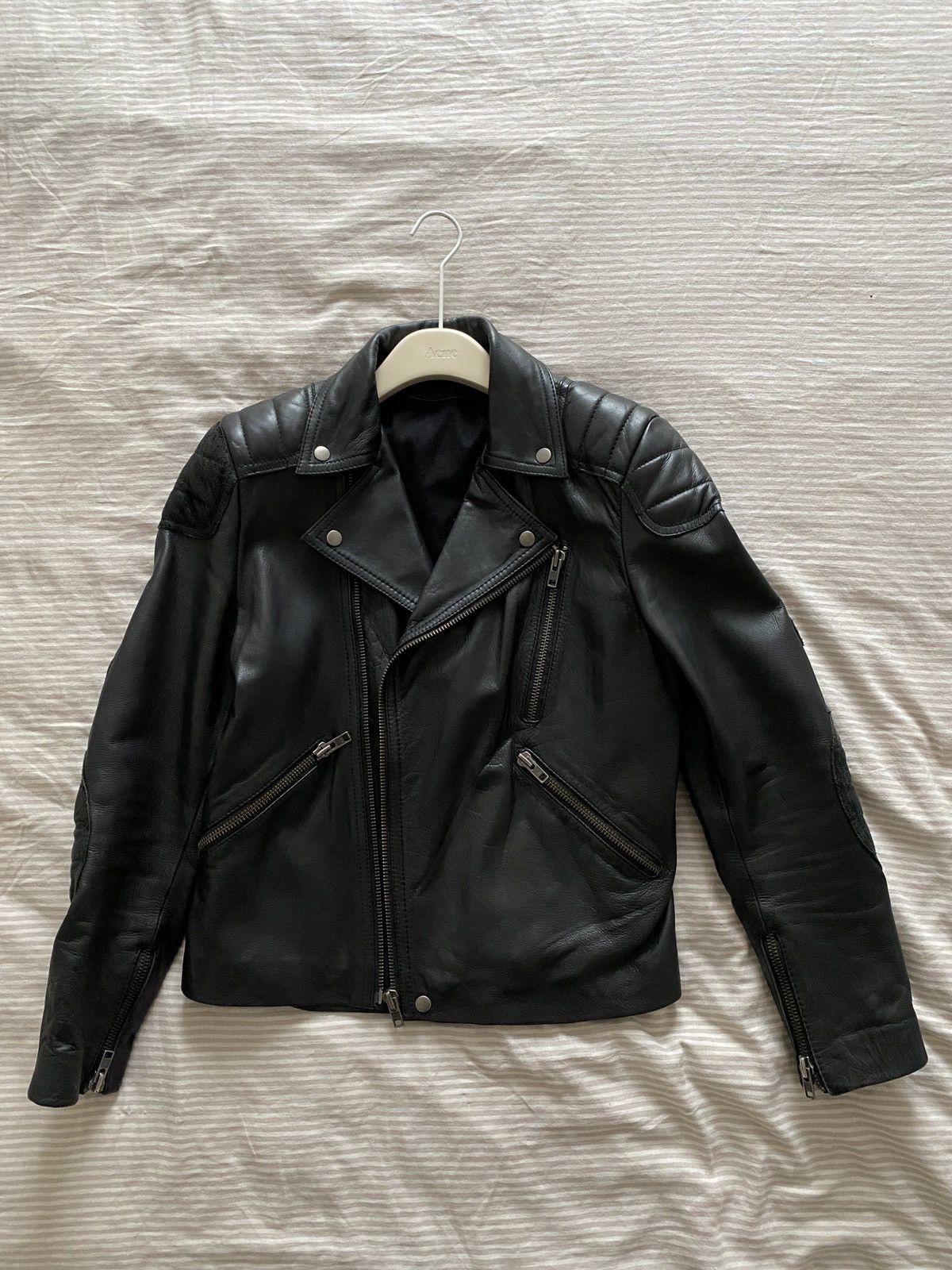 image of Acne Studios Acné Studios Leather Jacket in Black, Men's (Size Medium)