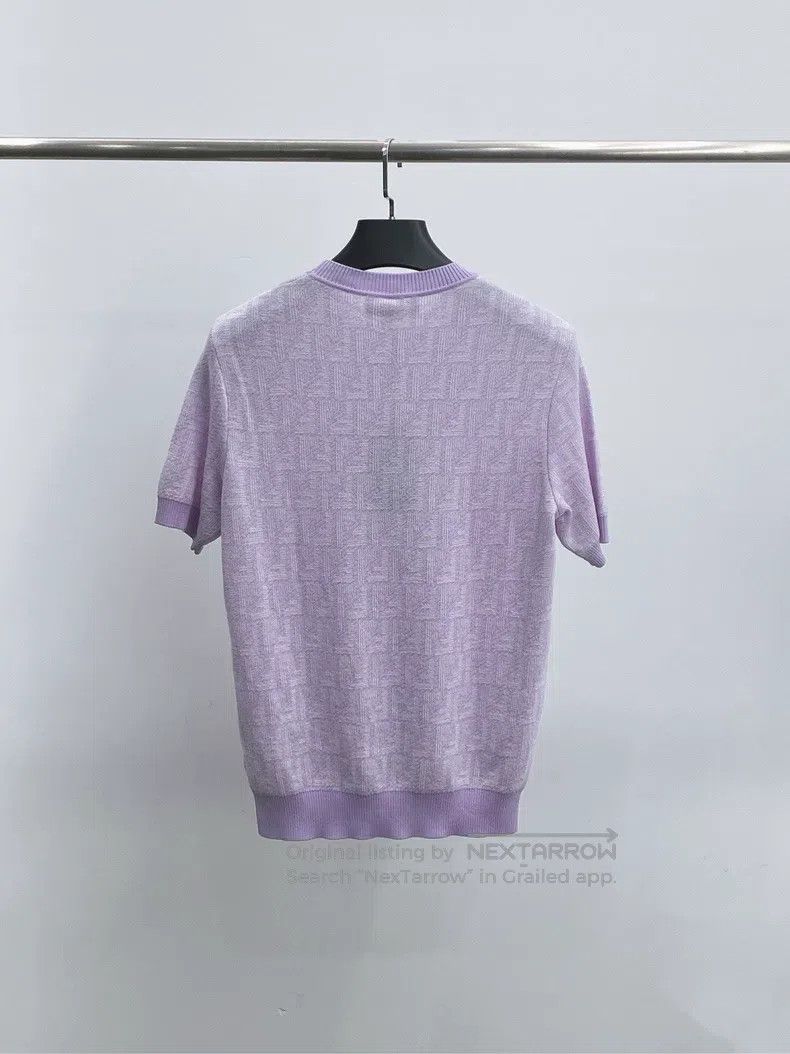 Fendi Fendi Purple monogram full print short-sleeve sweater Size L / US 10 / IT 46 - 2 Thumbnail