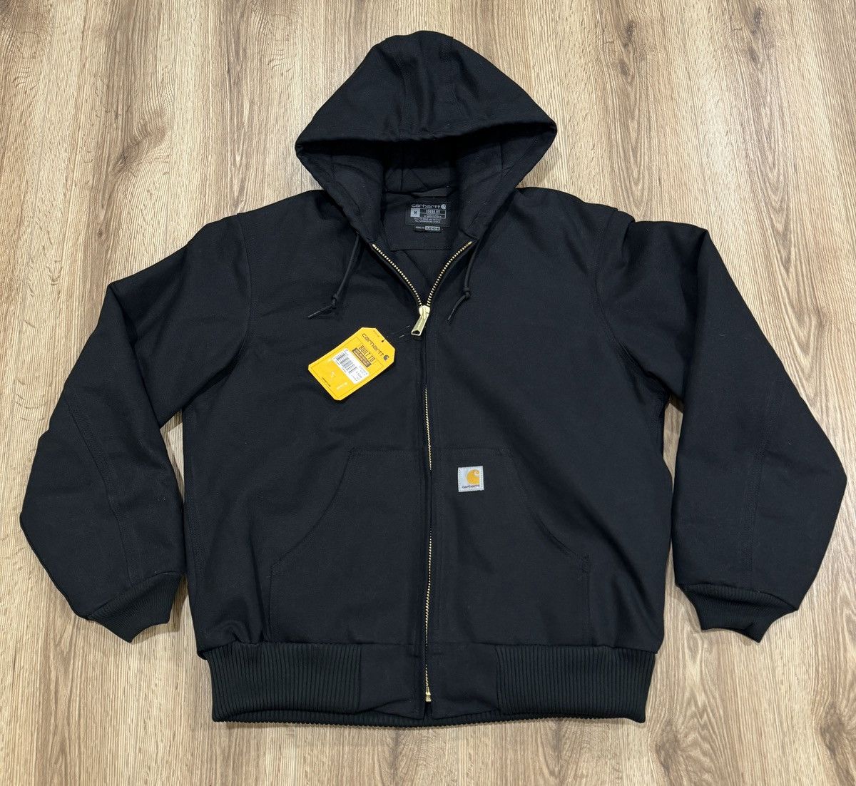 image of Carhartt Flannel Lined Insulated Active Jacked in Black, Men's (Size Medium)