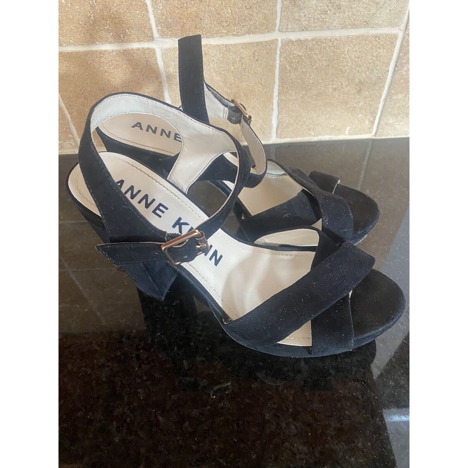 Anne Klein Anne Klein Block Heel Blk 7.5 Sandals 323703118 Size US 7.5 / IT 37.5 - 3 Thumbnail