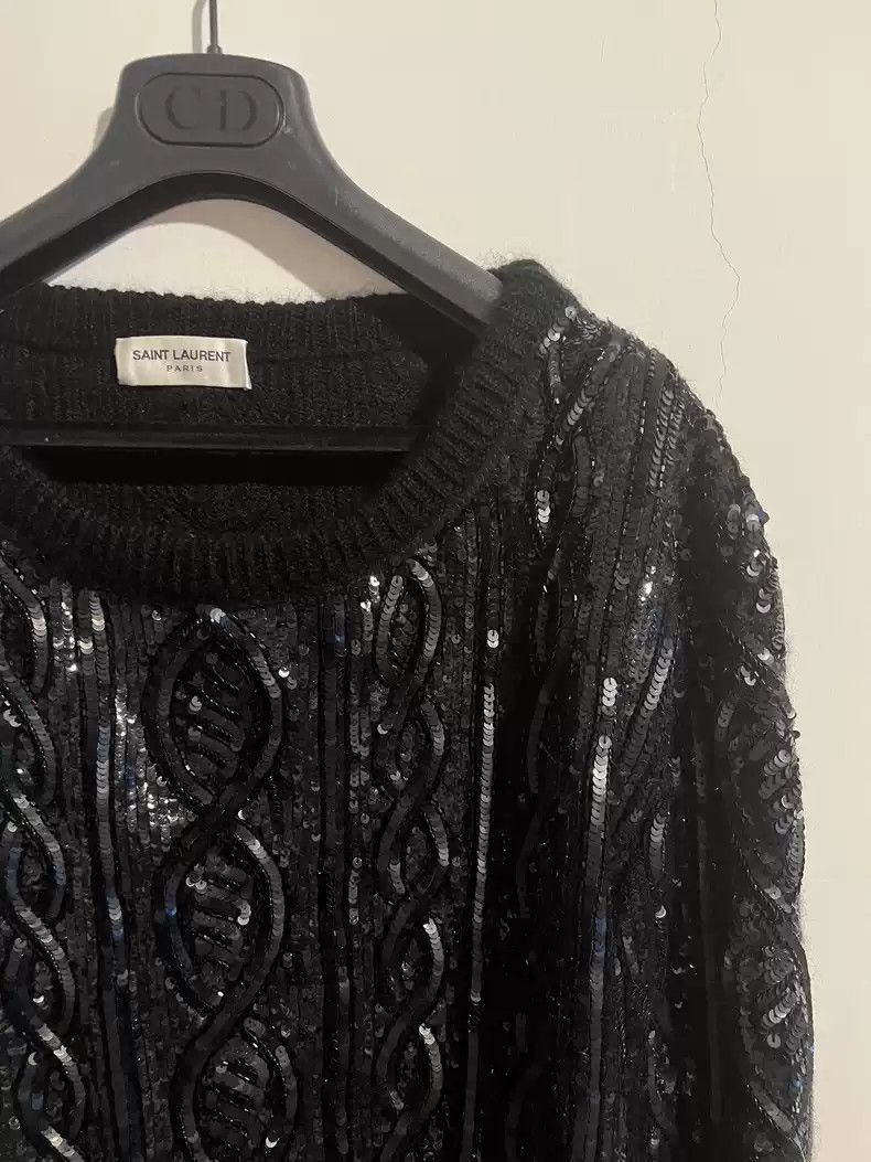 Saint Laurent Paris Saint Laurent Paris 2013FW Black Scaly Sweater-2505 Size US S / EU 44-46 / 1 - 2 Thumbnail