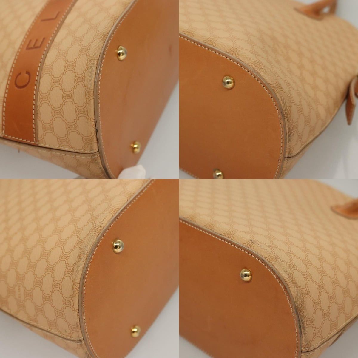 Celine CELINE Macadam Canvas Hand Bag Pvc Leather Beige Size ONE SIZE - 10 Thumbnail