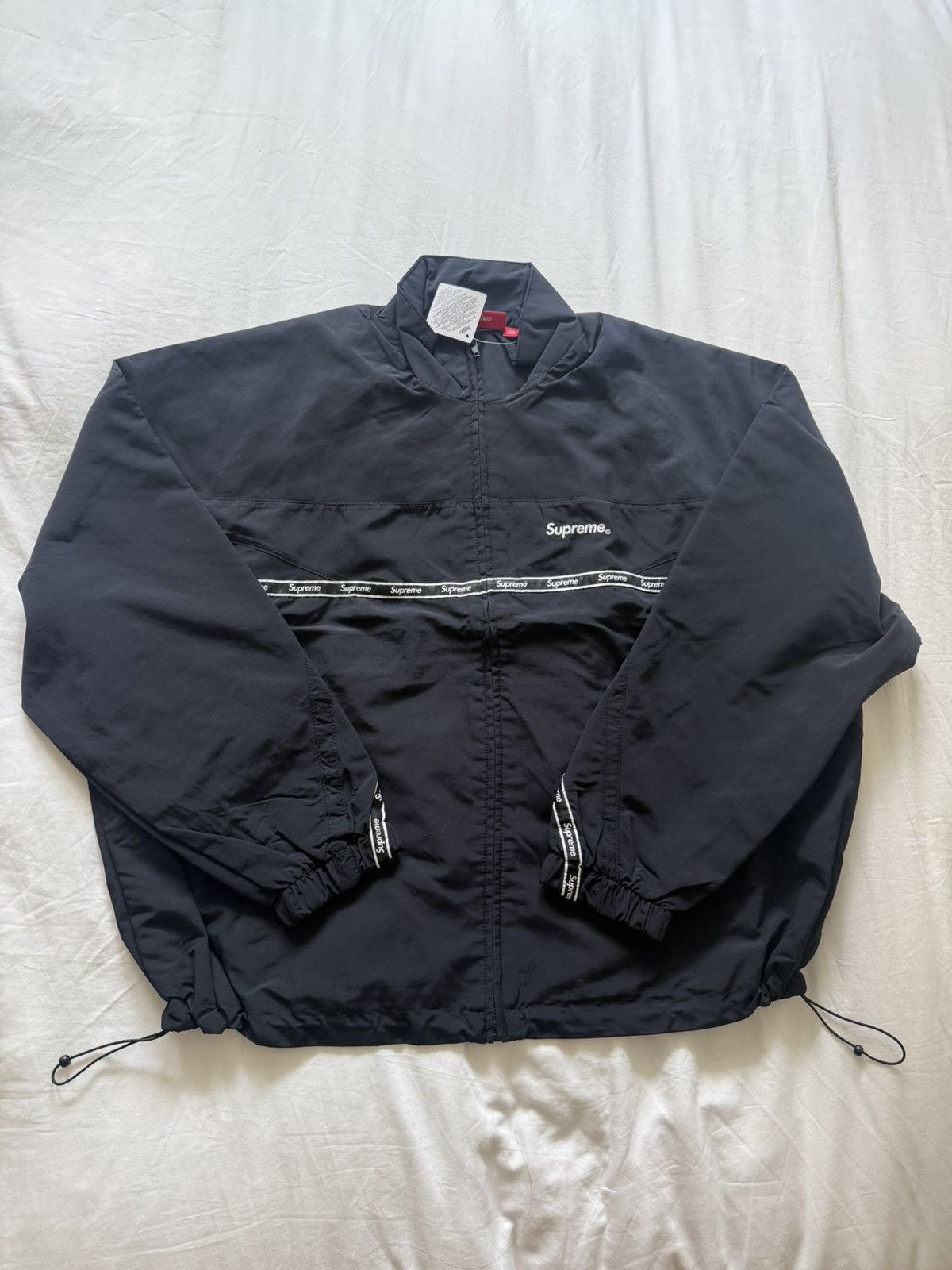 Supreme Supreme Logo Taping Track Jacket Black ( M ) SS26 Size US M / EU 48-50 / 2 - 1 Thumbnail