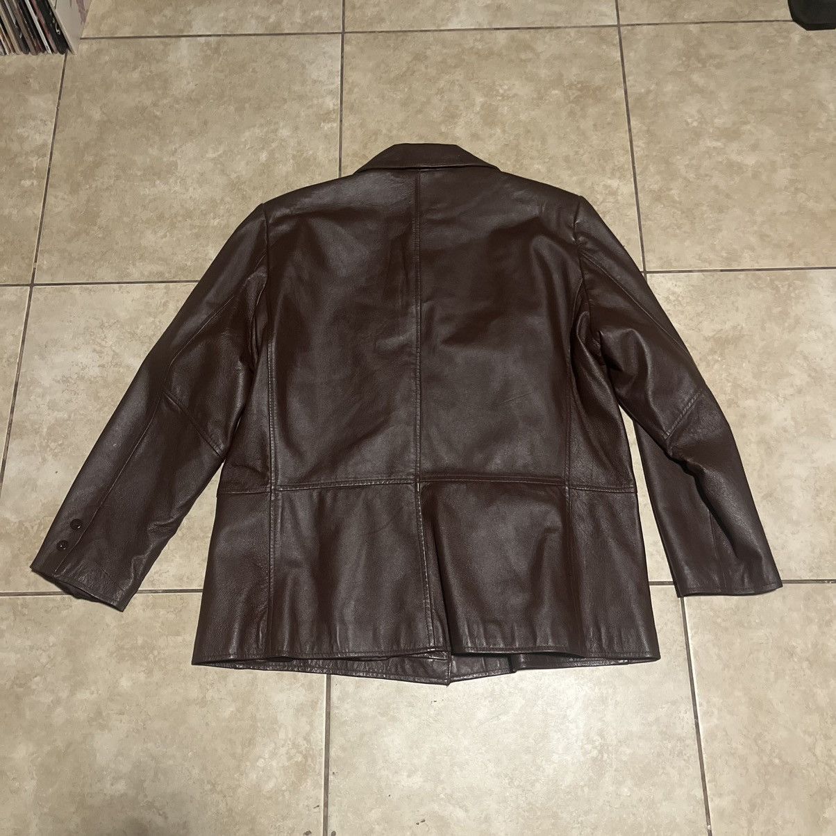 Vintage Clio II Brown Leather Blazer Jacket Size XXL / US 16-18 / IT 52-54 - 2 Thumbnail