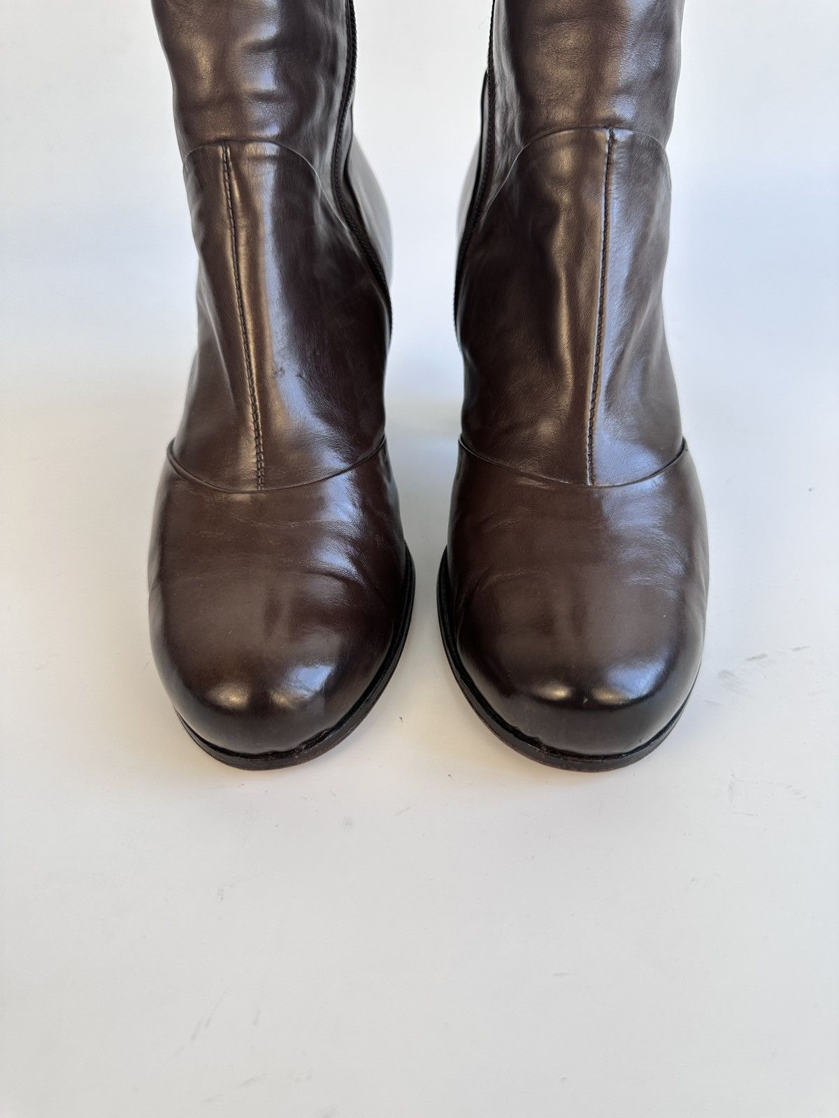 Other Alberto Fermani Brown Leather Ankle Boots Heels Size 37 Size US 7 / IT 37 - 5 Thumbnail