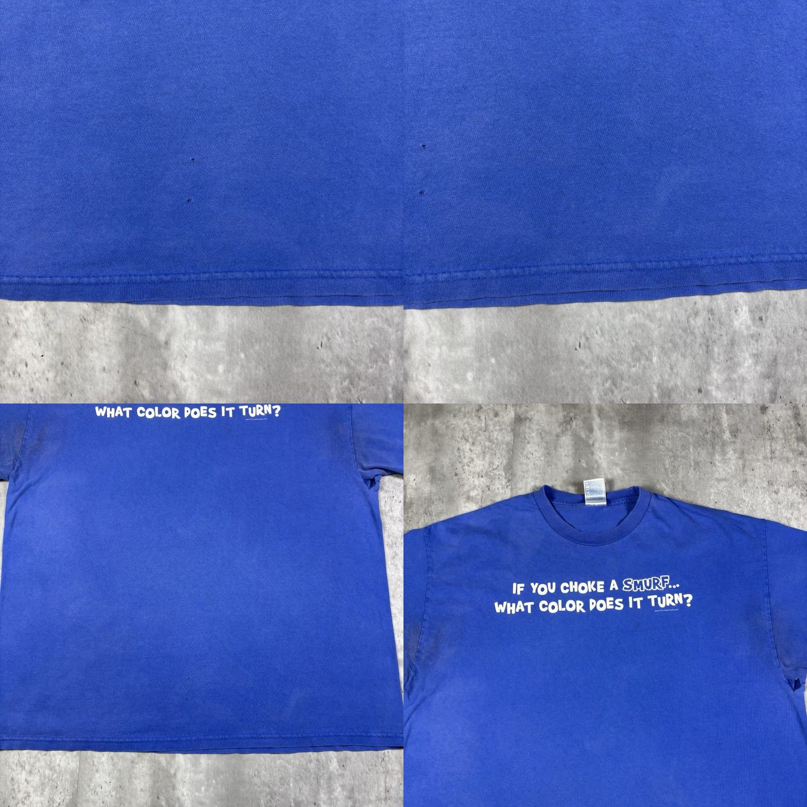 Vintage VINTAGE Alstyle T-Shirt Blue XL Men Short Sleeve Round Neck Funny 80s Cartoon 90s Smurf Quote Text Humor Comedy Size US XL / EU 56 / 4 - 8 Thumbnail