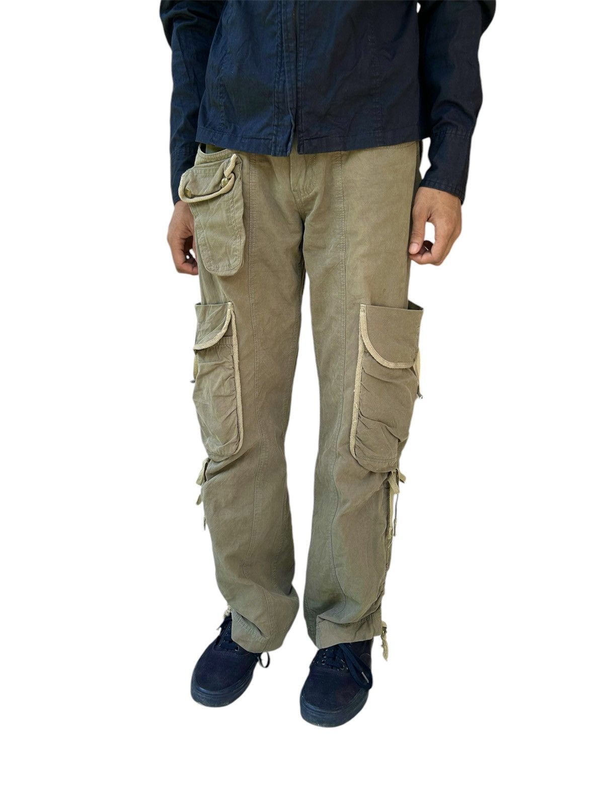 PPFM × Tornado Mart 2000s Military Tough Jeans Multi Cargo Pants Size US 32 / EU 48 - 1 Thumbnail