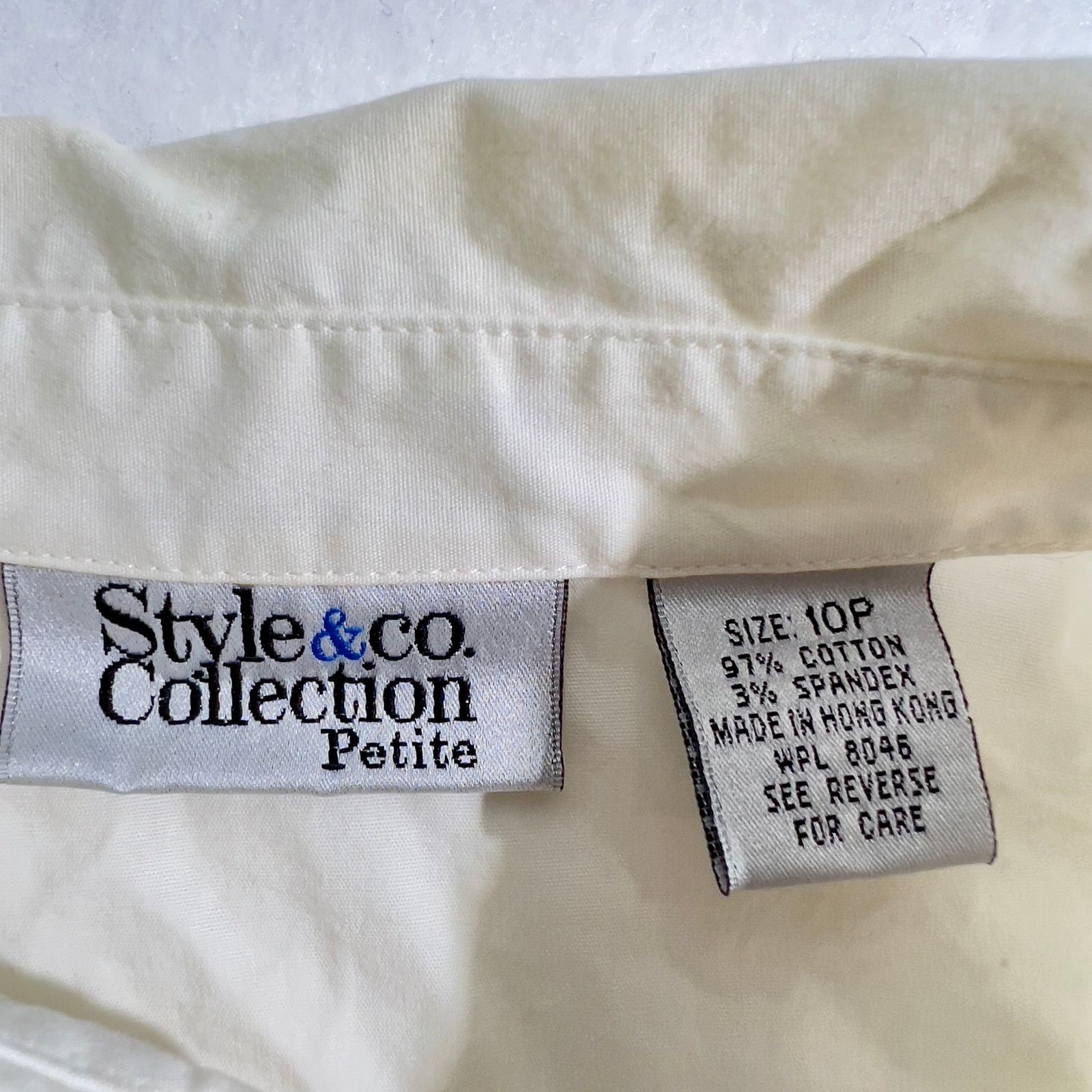 Other Button Shirt Ruched Style & Co Collection Woman 10P * PETITE Size L / US 10 / IT 46 - 2 Thumbnail