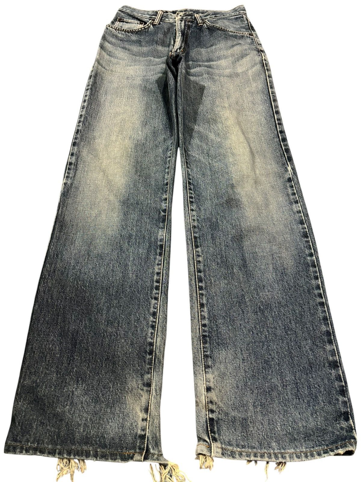 Edwin × Japanese Brand Vintage Y2k Edwin 405 Faded Made In Japan Straight Cut Jeans Size US 29 - 1 Thumbnail
