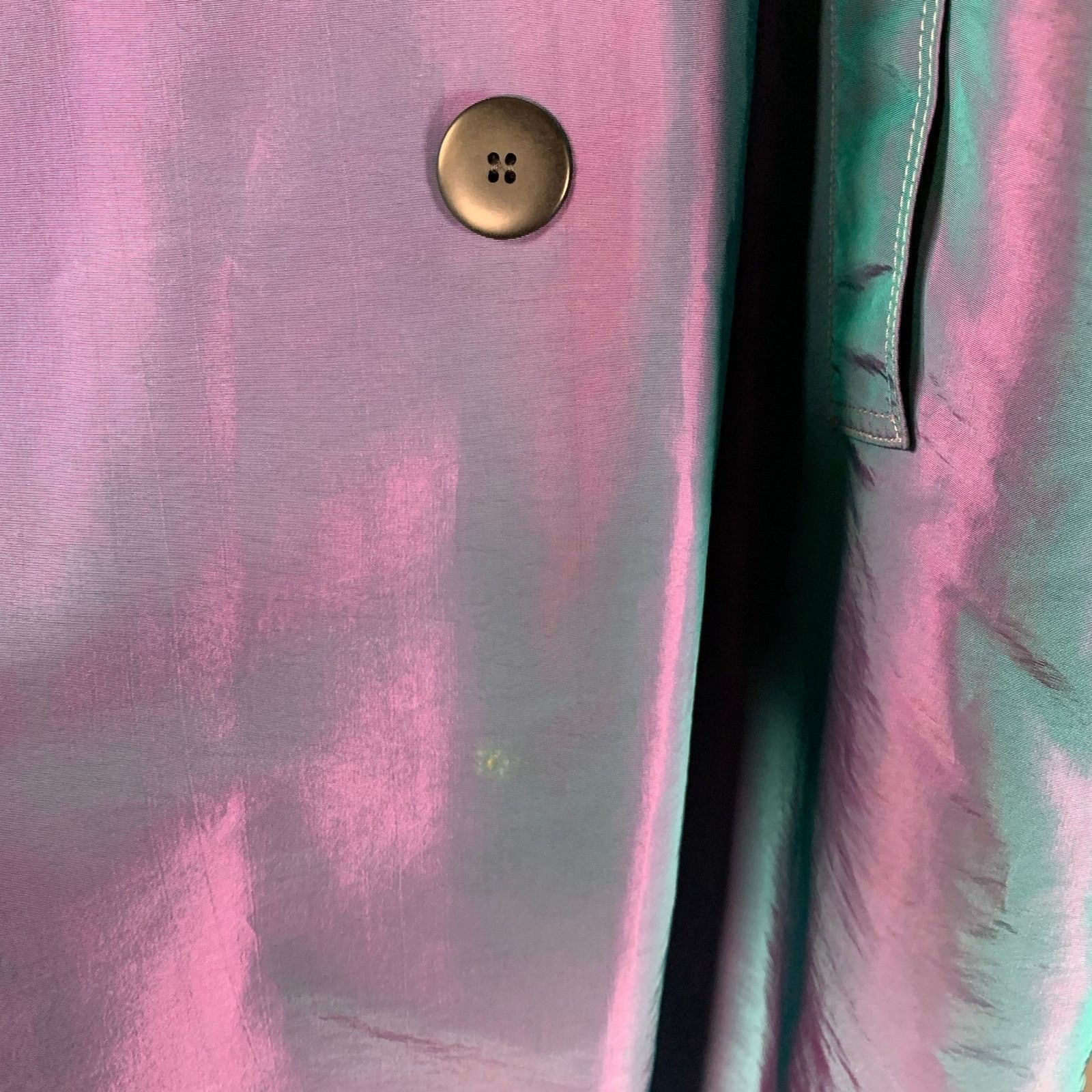 Dior CHRISTIAN DIOR Size 6 Purple Teal Iridescent Trench Coat Size M / US 6-8 / IT 42-44 - 14 Thumbnail