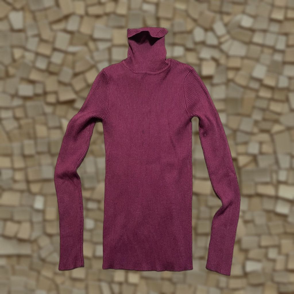 Vintage Ambiance Apparel Shirt Women's Size Small Maroon Long Sleeve Turtleneck Shirt Casual Modern Womens Size S / US 4 / IT 40 - 1 Thumbnail