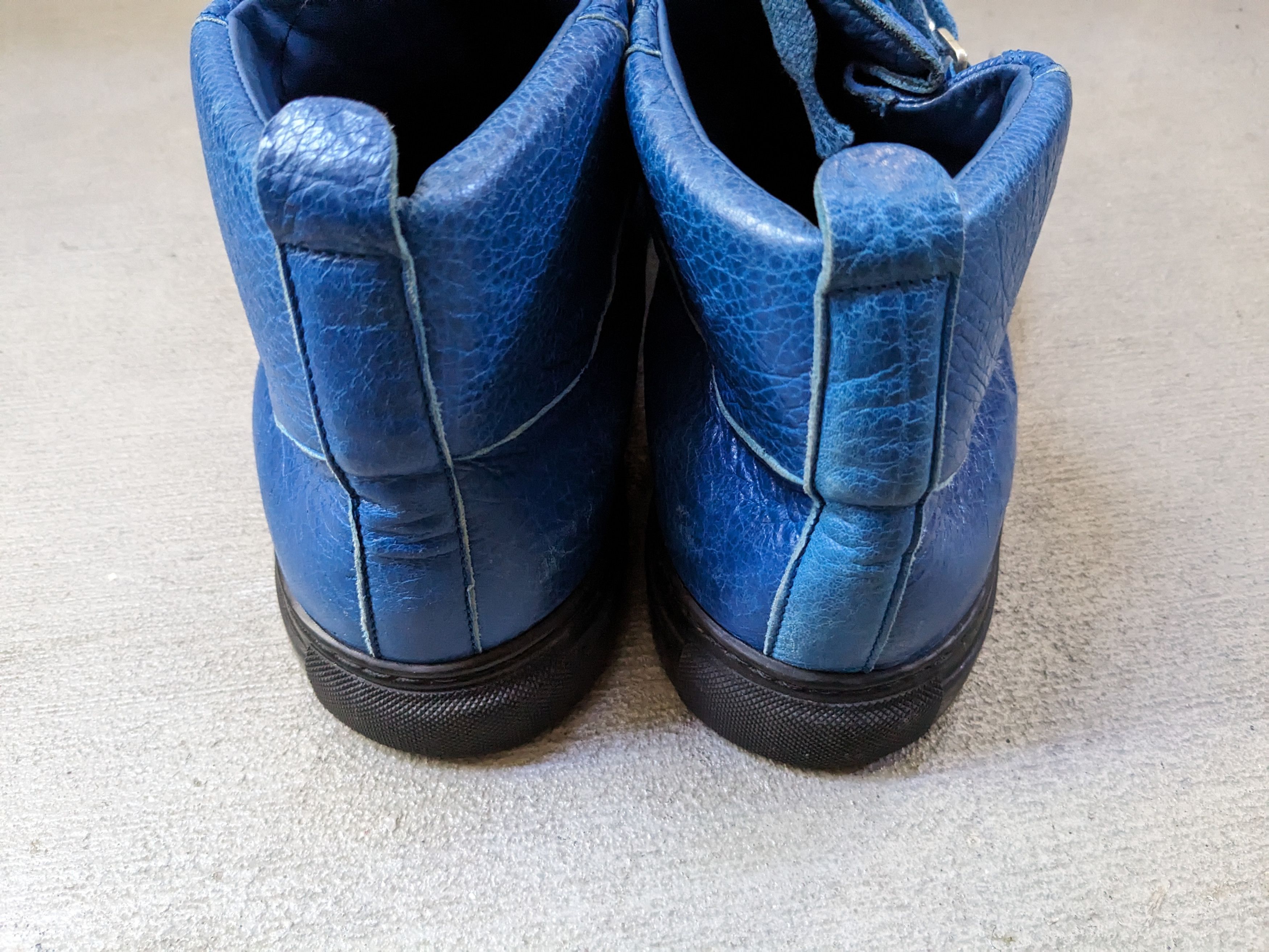 Balenciaga Balenciaga Arena Blue Black Leather 13 High Tops Lace Up Size US 13 / EU 46 - 12 Thumbnail