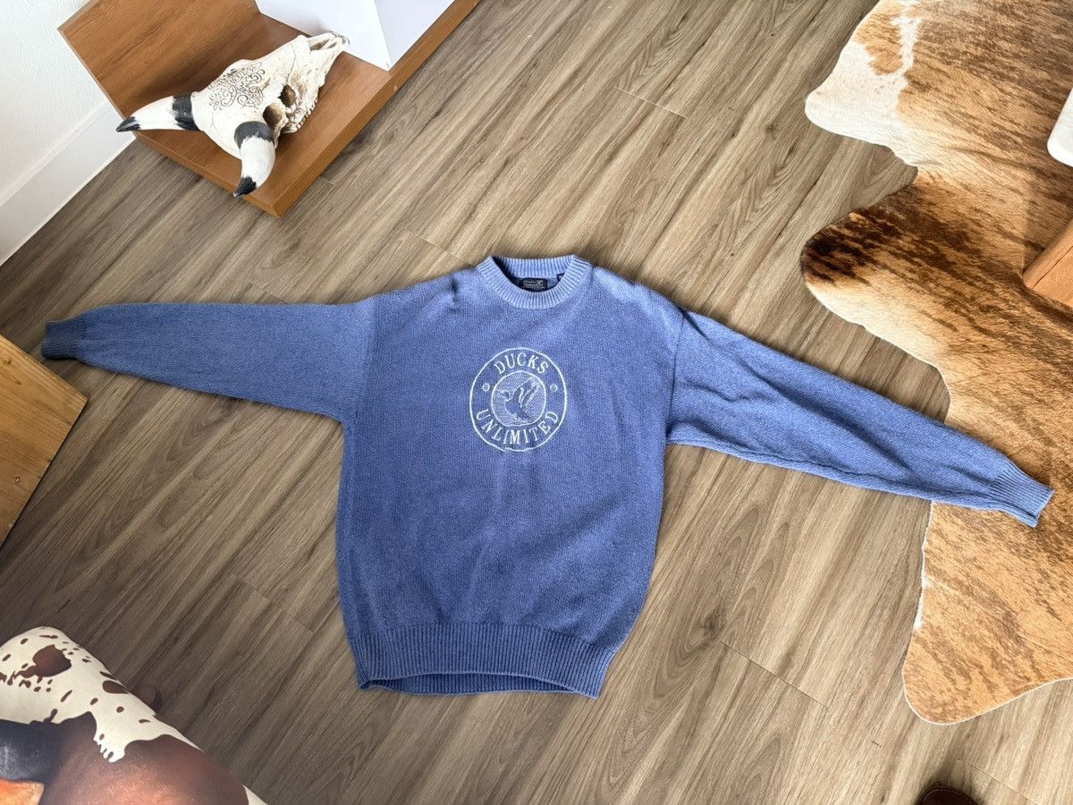 Other Ducks Unlimited Sweater Blue Cotton Knit Crewneck Large Size US L / EU 52-54 / 3 - 1 Thumbnail