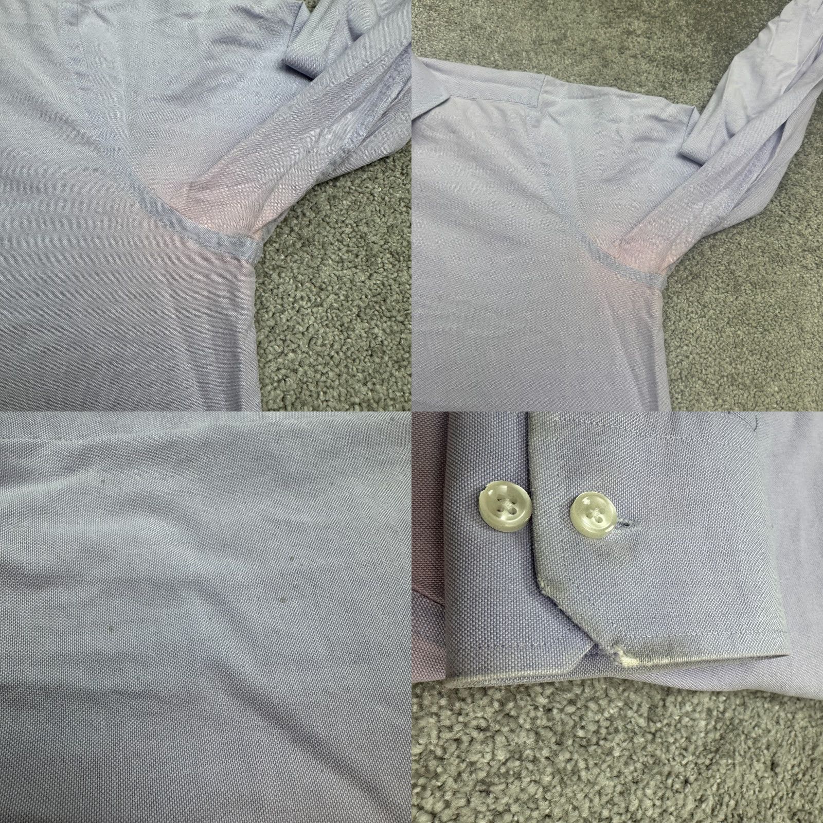 Vintage Strong Dress Shirt Mens Large 16.5 Purple Cotton Long Sleeve Classic Business Work Size 42R - 8 Thumbnail