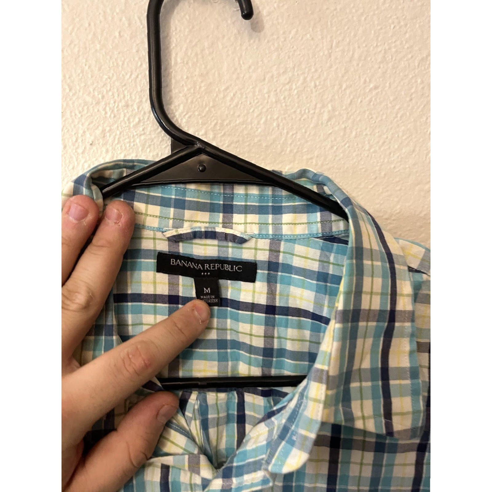 Banana Republic Banana Republic Button-Up Shirt Mens Blue Plaid Check Medium Slim Fit Cotton Classic Preppy 90s? Size US M / EU 48-50 / 2 - 3 Thumbnail