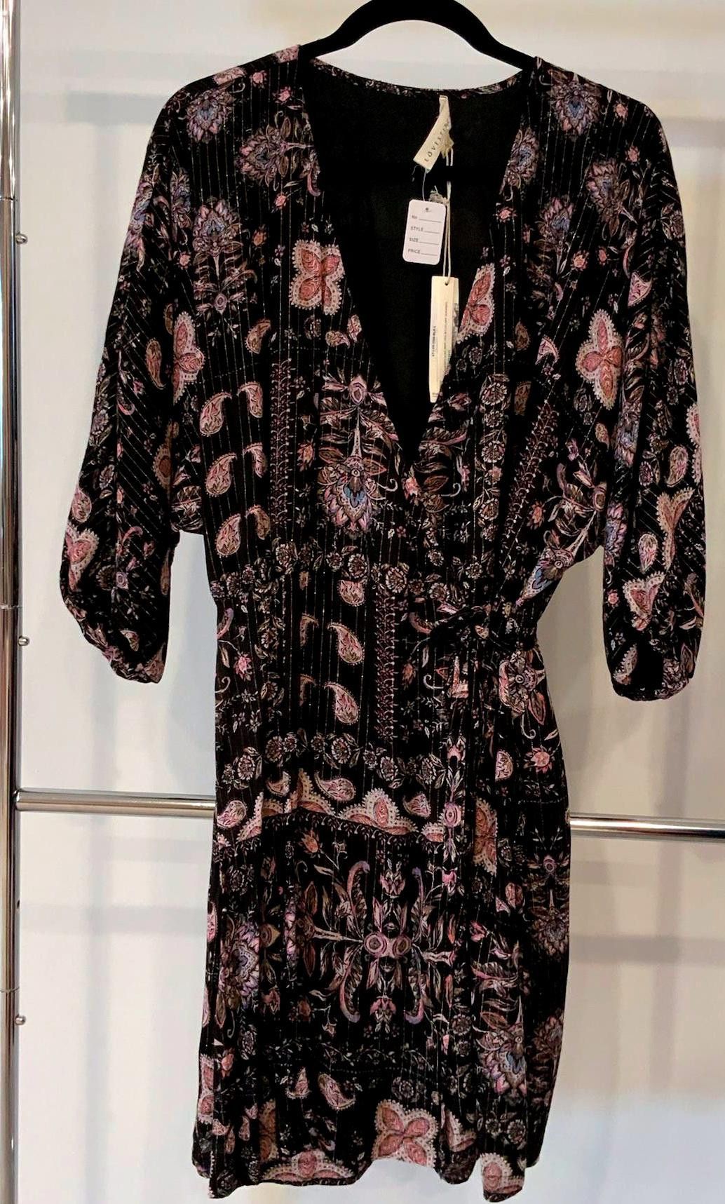 Designer Lovestitch Floral Print Dress with Belt, Size L Size L / US 10 / IT 46 - 1 Thumbnail