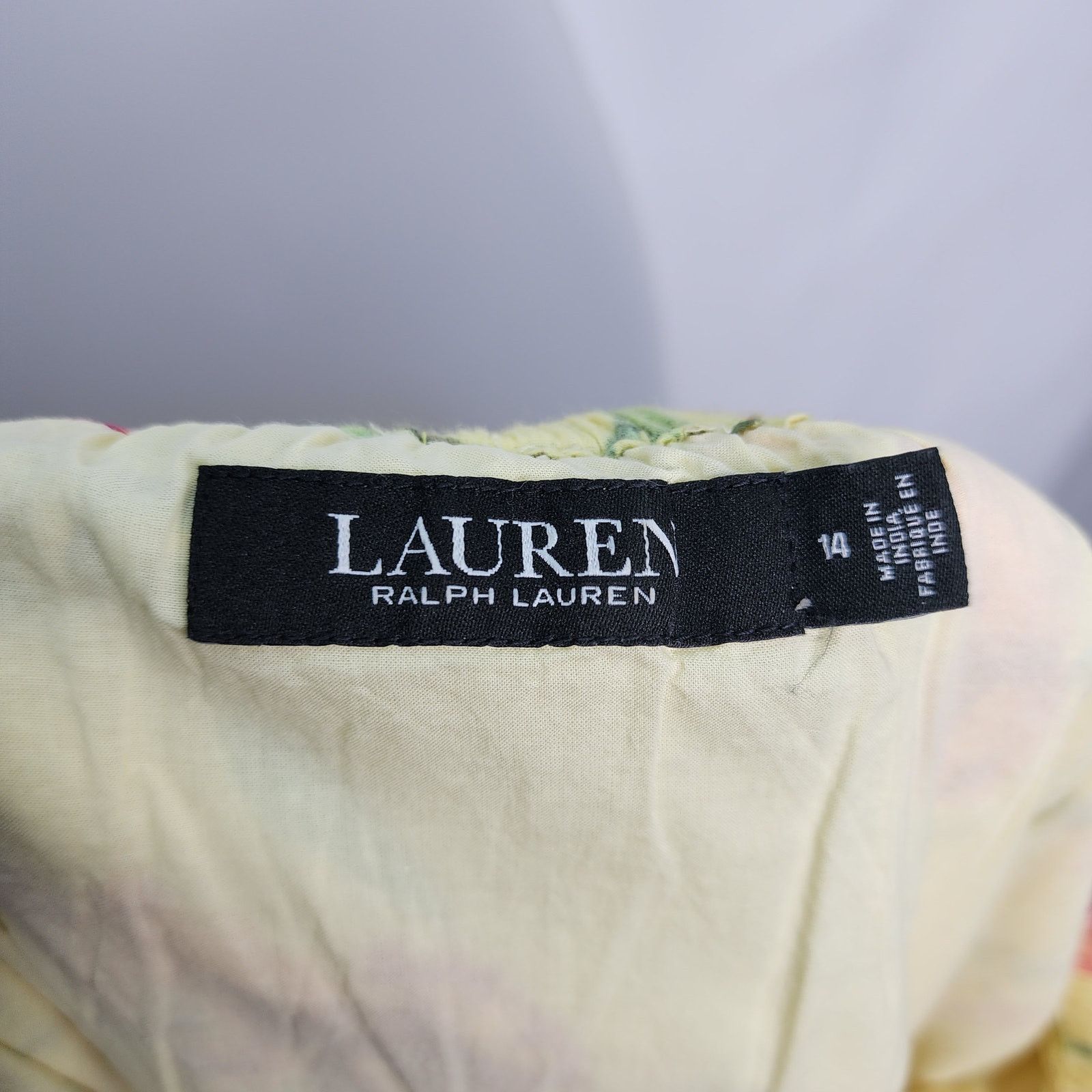Ralph Lauren Ralph Lauren Yellow Floral Fit & Flare Off Shoulder Dress Size XL / US 12-14 / IT 48-50 - 3 Thumbnail