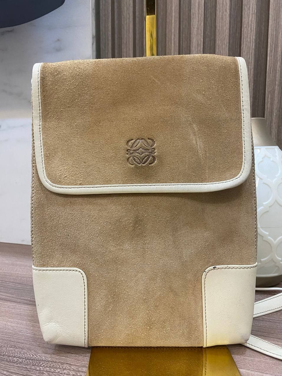 Loewe Loewe Suede Leather Beige Cross Body Bag Size ONE SIZE - 2 Thumbnail