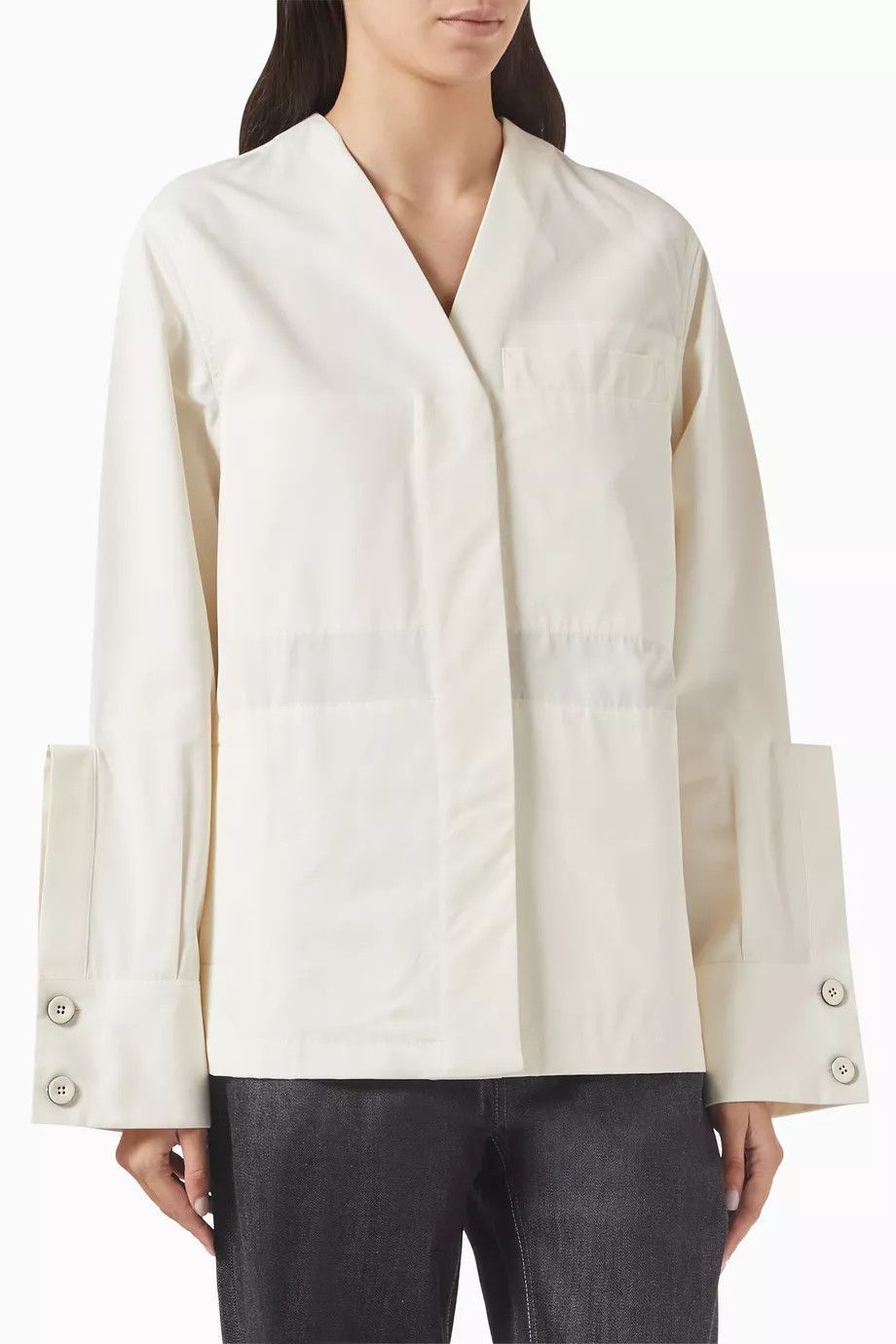 Jil Sander o1y0925 Shell Jacket in Ivory Size S / US 4 / IT 40 - 1 Thumbnail