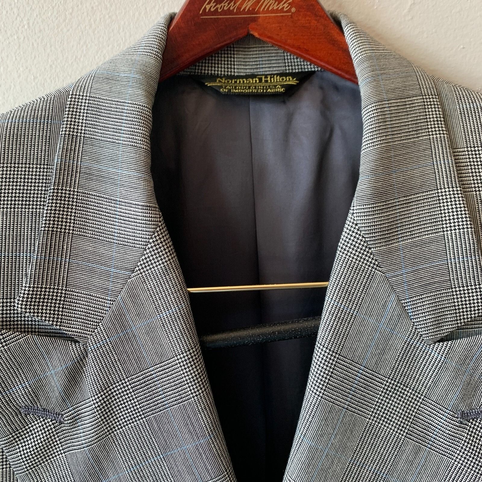 Other Norman Hilton Double Breasted Blazer Men 39L Peak Lapel Wool Size 38R - 4 Thumbnail