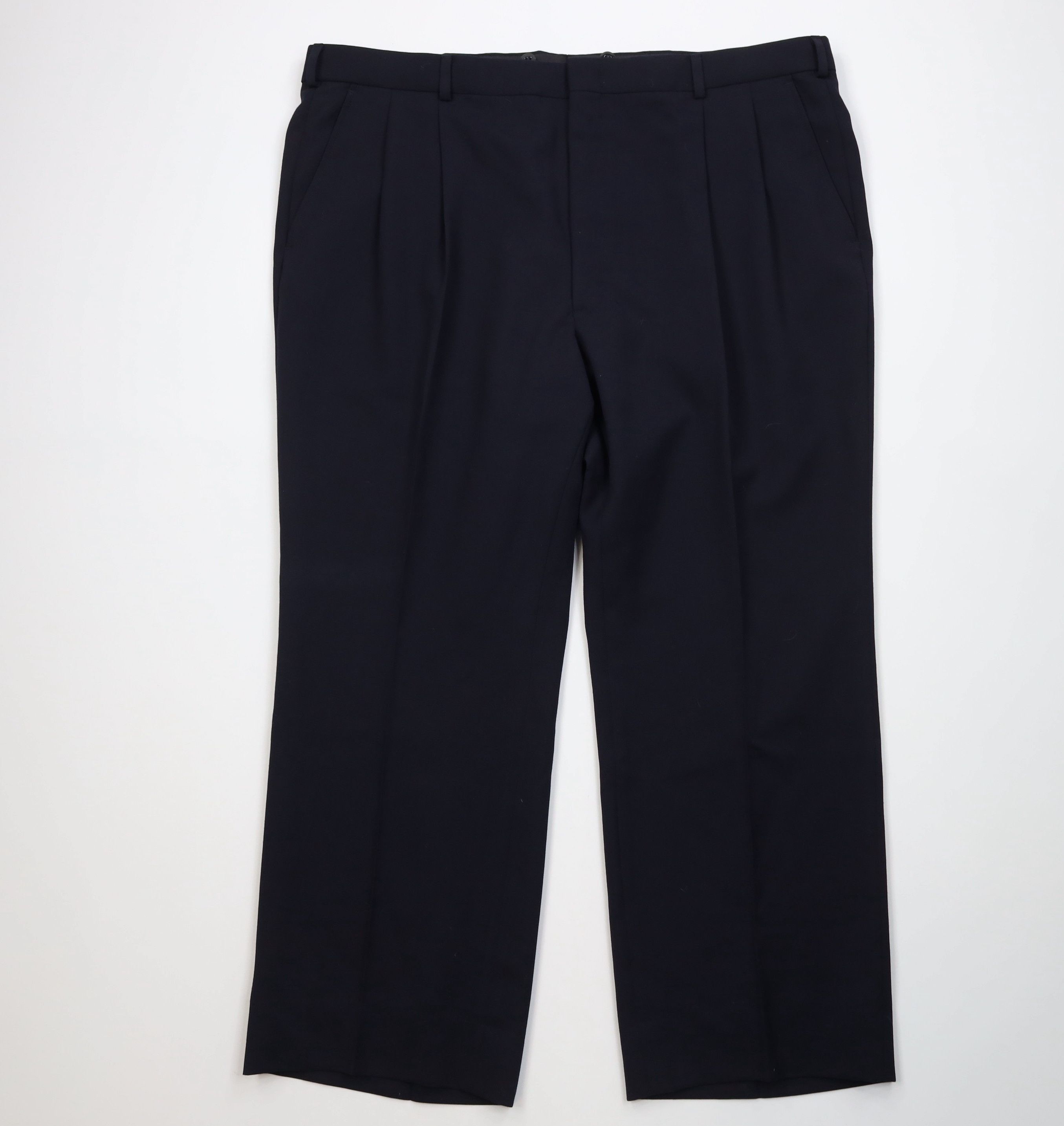 Vintage Vintage 70s Streetwear Knit Wide Leg Chino Pants Navy Blue Size US 42 / EU 58 - 1 Thumbnail