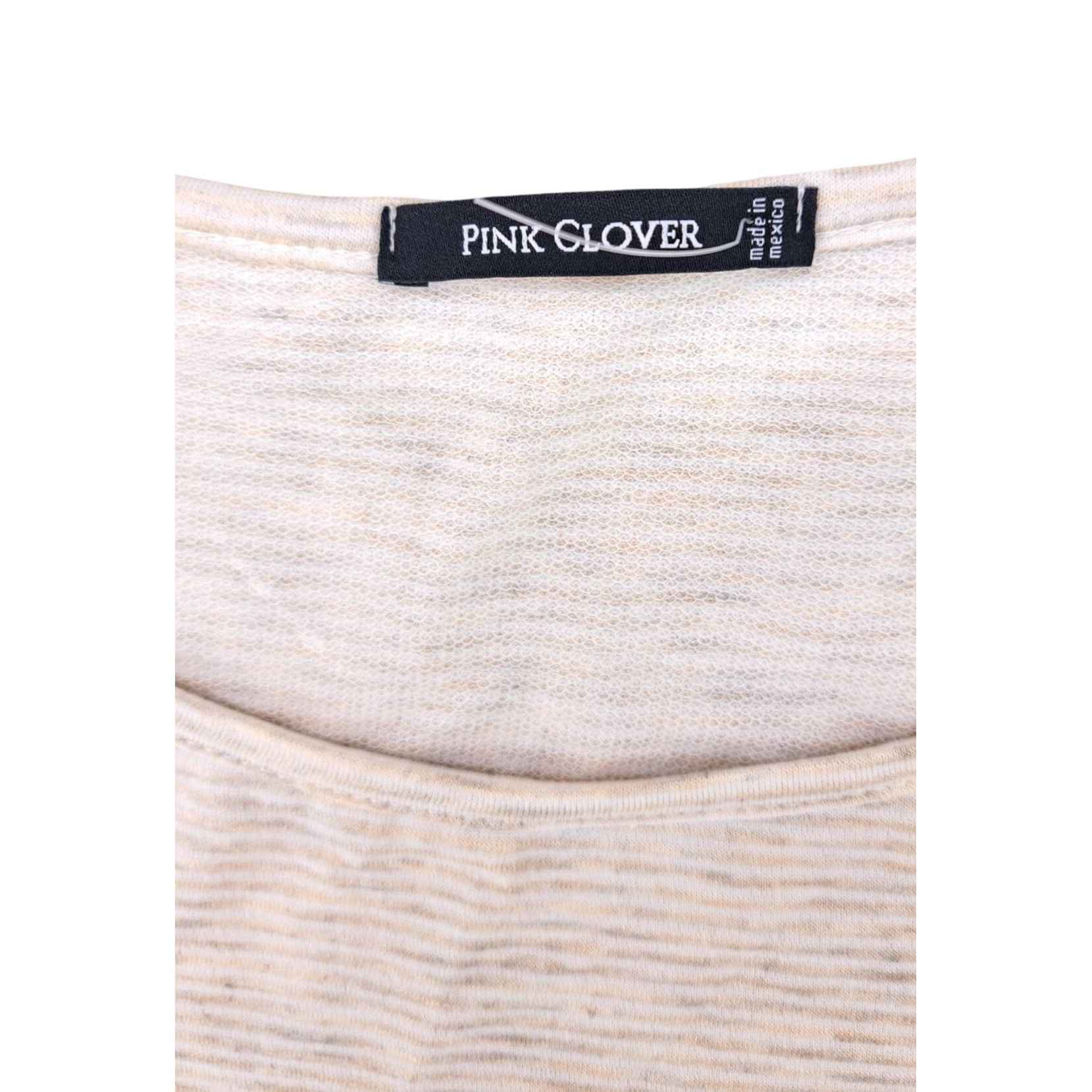 Other Pink Clover Women Colorblock Striped Short Sleeve Pocket Tee Size L / US 10 / IT 46 - 3 Thumbnail