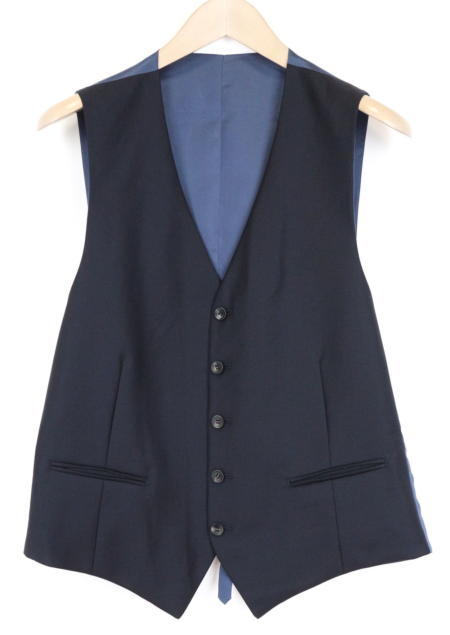 Suitsupply UK40R Blue Wool Single-Breasted Waistcoat 75821 Size 40R - 1 Thumbnail