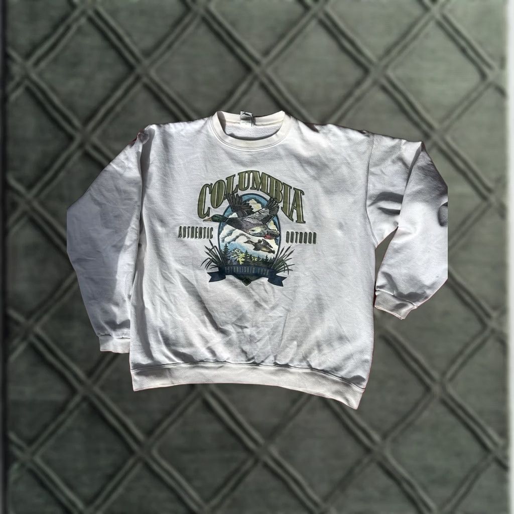 Vintage VINTAGE Columbia Sportswear Crewneck Sweatshirt Men’s XL White Duck Graphic Outdoor Vtg Size US XL / EU 56 / 4 - 1 Thumbnail