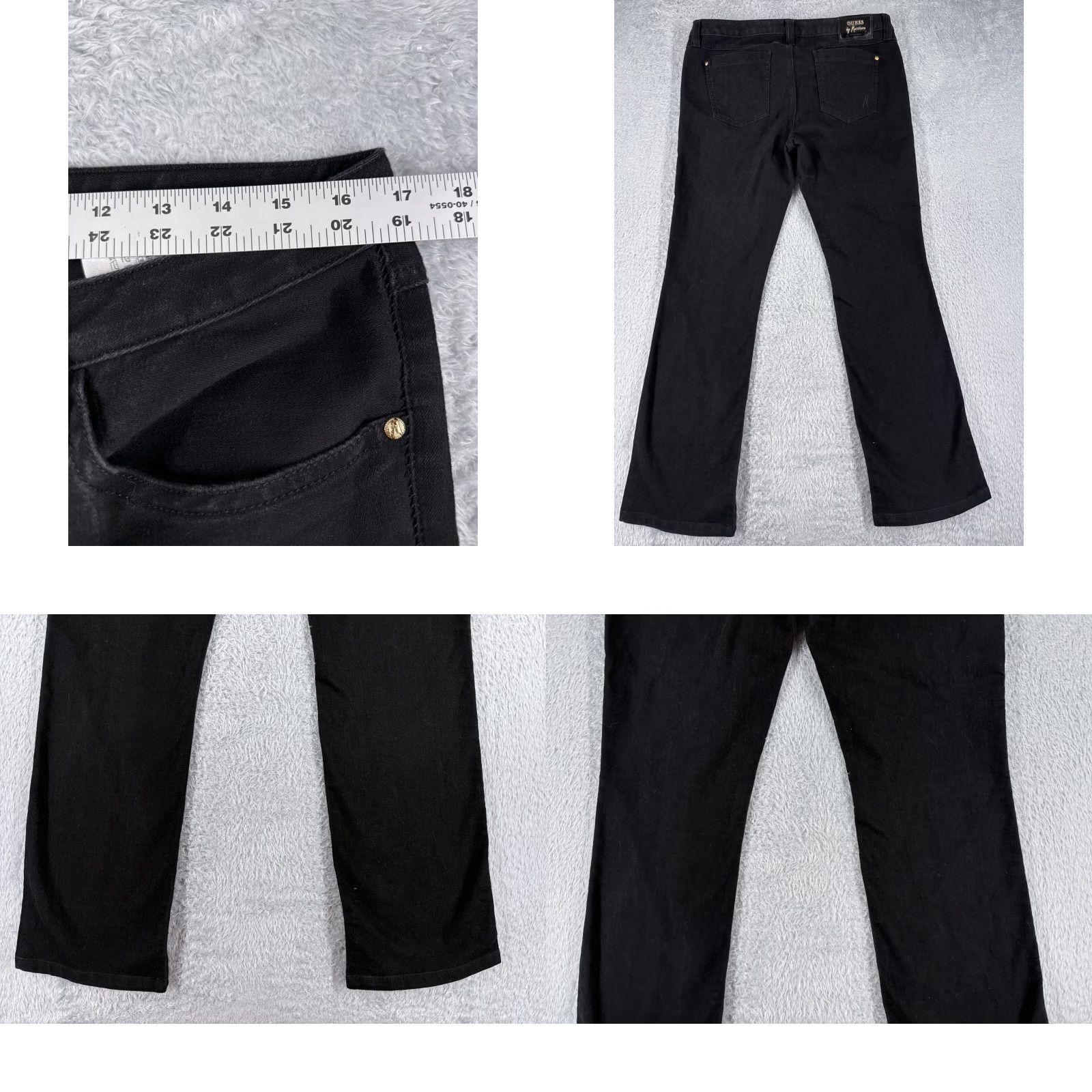 Guess VINTAGE GUESS Jeans Women 32 Black Antoinnette Boot Mid Rise USA Cotton 33x31 Size 24" / US 00 / IT 34 - 9 Thumbnail