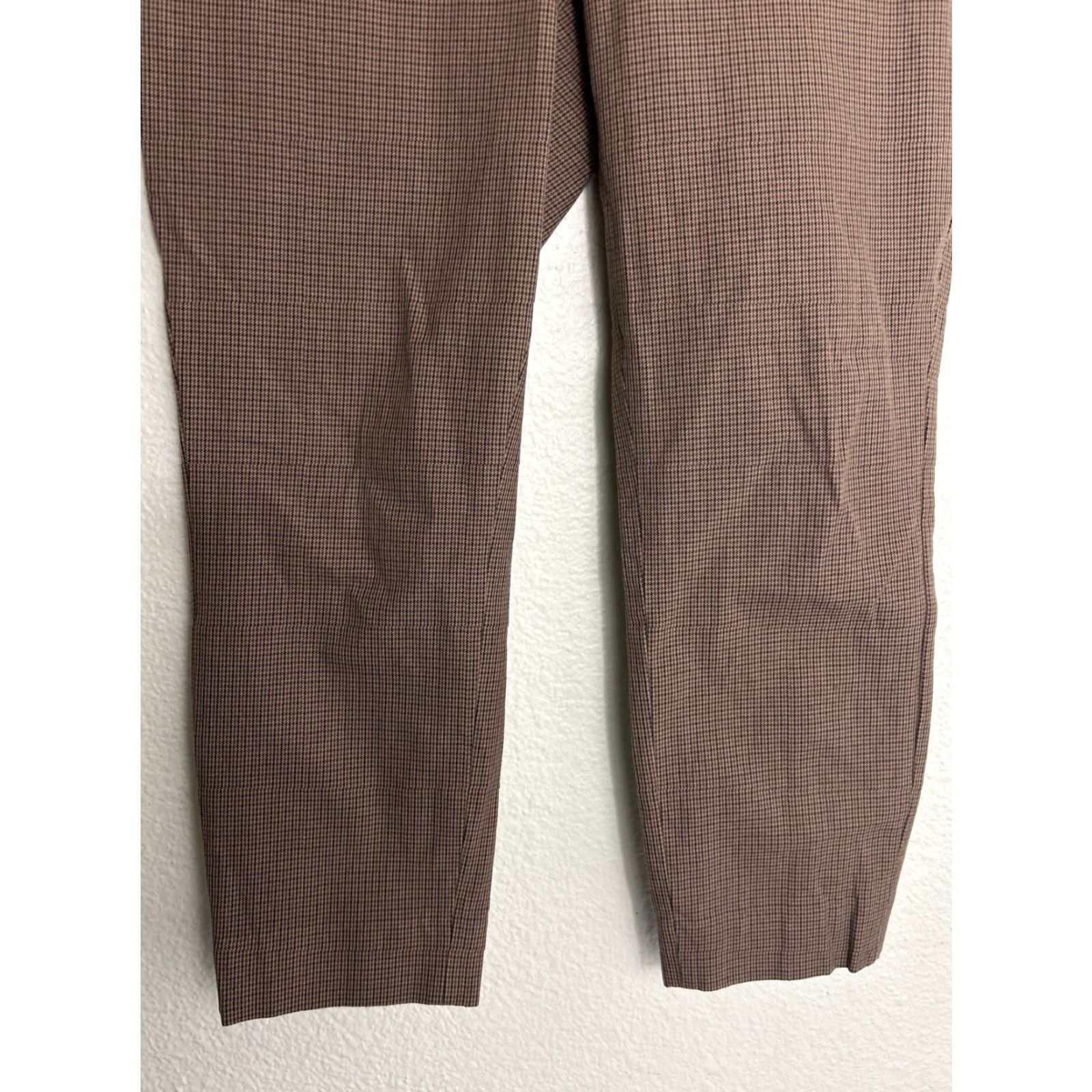 Everlane Everlane Houndstooth Curvy Fit Ankle Cropped Pants Women Size 10 Brown Size 32" / US 10 / IT 46 - 2 Thumbnail