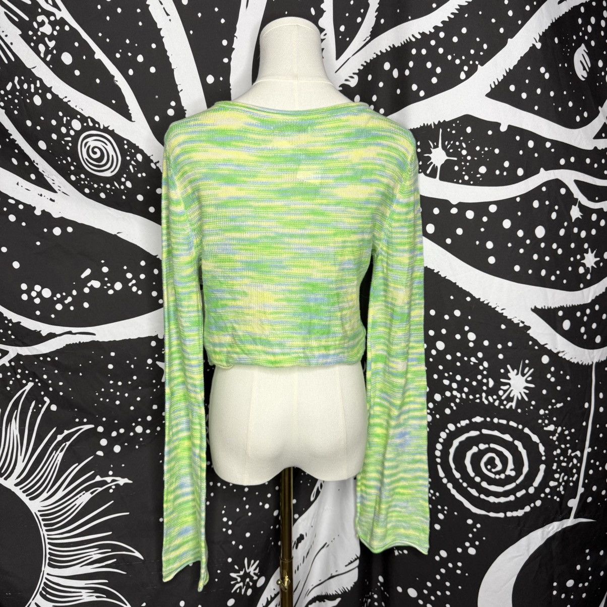 American Eagle Outfitters American Eagle Outfitters Lime Green Multi-Stripe Long Sleev Size M / US 6-8 / IT 42-44 - 3 Thumbnail