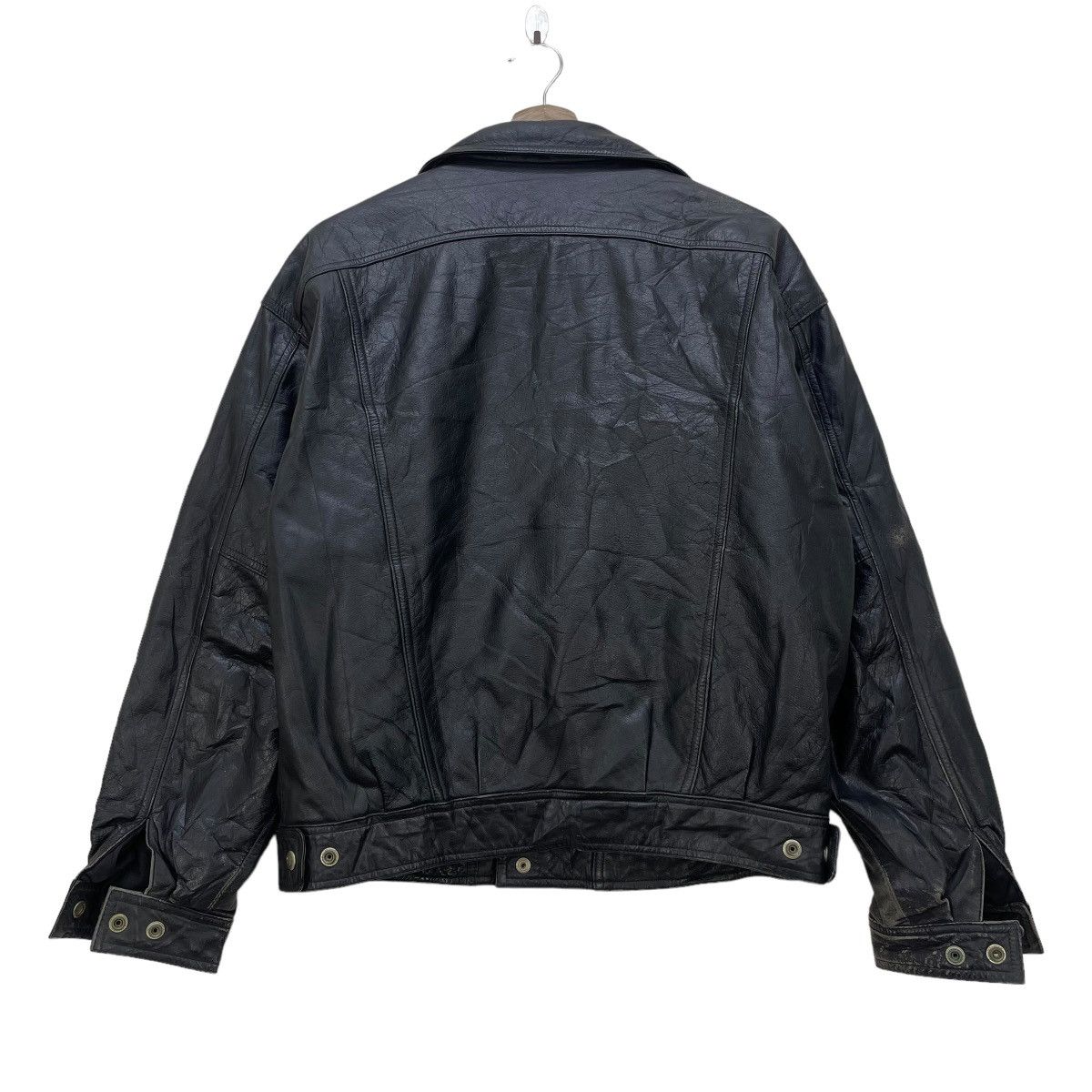 Genuine Leather × Japanese Brand × Vintage Vtg Family Mart Japan Double Collar Cowhide Leather Jacket Size M / US 6-8 / IT 42-44 - 2 Thumbnail