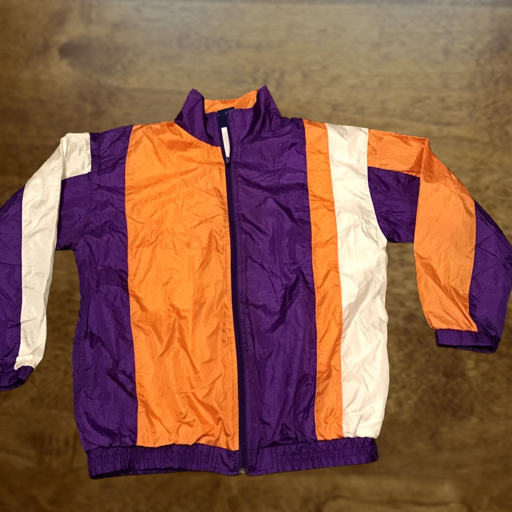 Vintage VINTAGE Active Windbreaker Jacket Womens XL Purple Orange Cross Training Pockets Regular Style Weather Lightweight Zip Size XL / US 12-14 / IT 48-50 - 1 Thumbnail