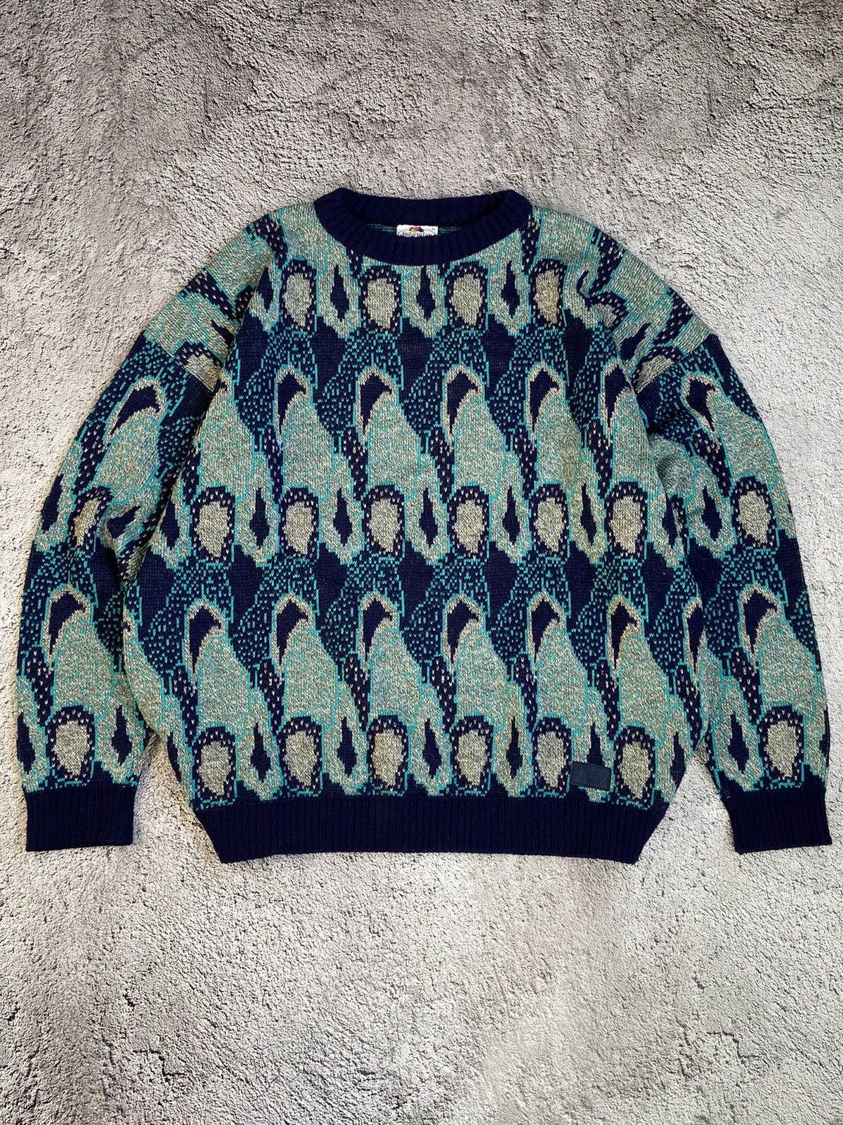 Japanese Brand × Vintage Vintage Japanese Style Crazy Pattern Wool Sweater Size US XL / EU 56 / 4 - 2 Thumbnail