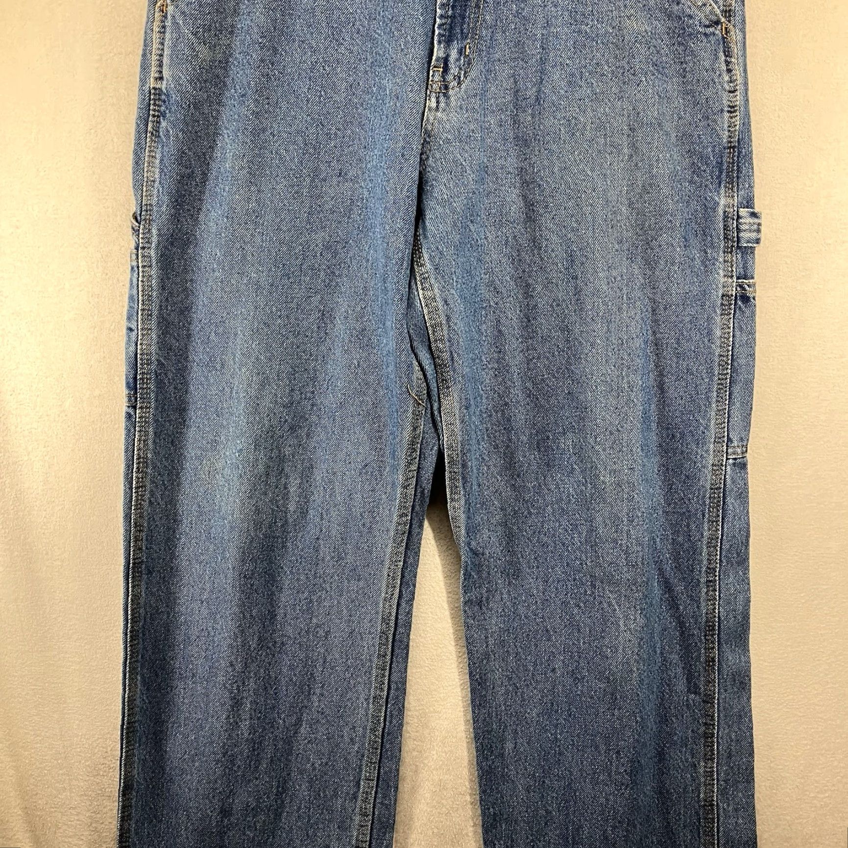 Denime RK Brand Men's Carpenter Jeans 34x34 Blue Straight Leg Heavy Denim Work Wear 90s Classic Size US 34 / EU 50 - 7 Thumbnail