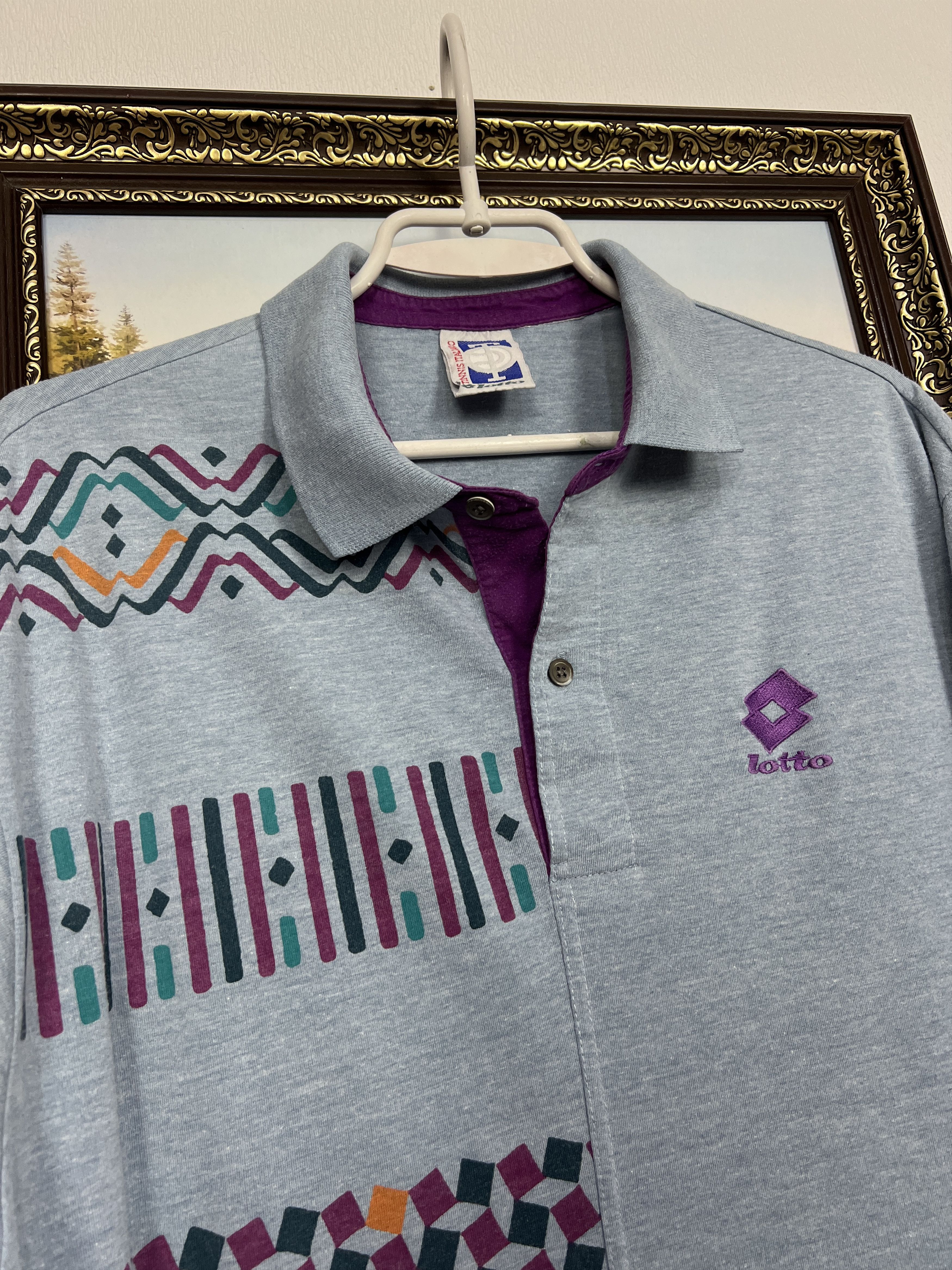 Lotto Sport VIntage Becker Tennis Polo Shirt Rare Jersey Trikot Sport Size US L / EU 52-54 / 3 - 3 Thumbnail