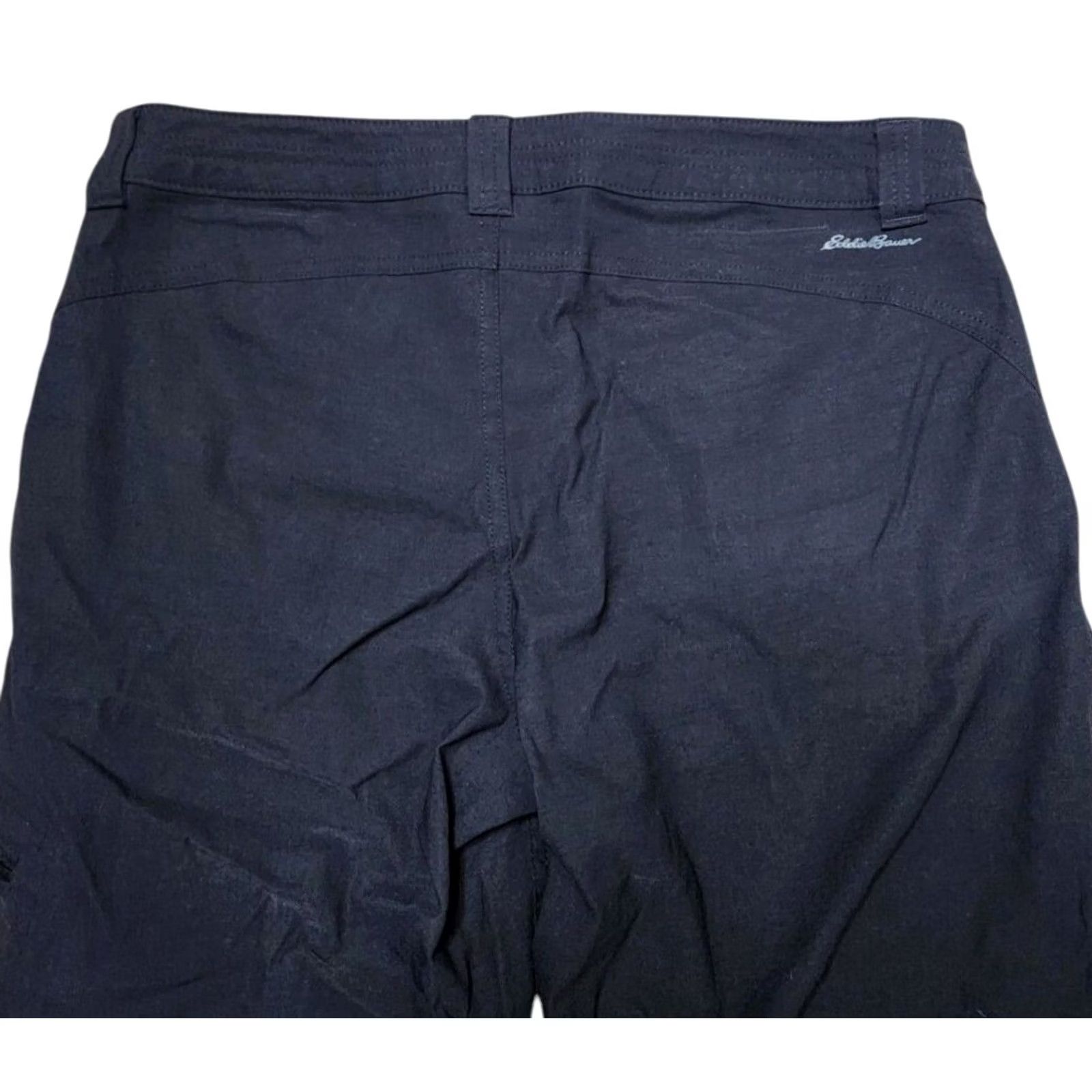 Eddie Bauer Eddie Bauer Womens Sz 6 Black Capri Pants Cropped Hiking Cargo Pockets Belted Horizon Size 28" / US 6 / IT 42 - 4 Thumbnail