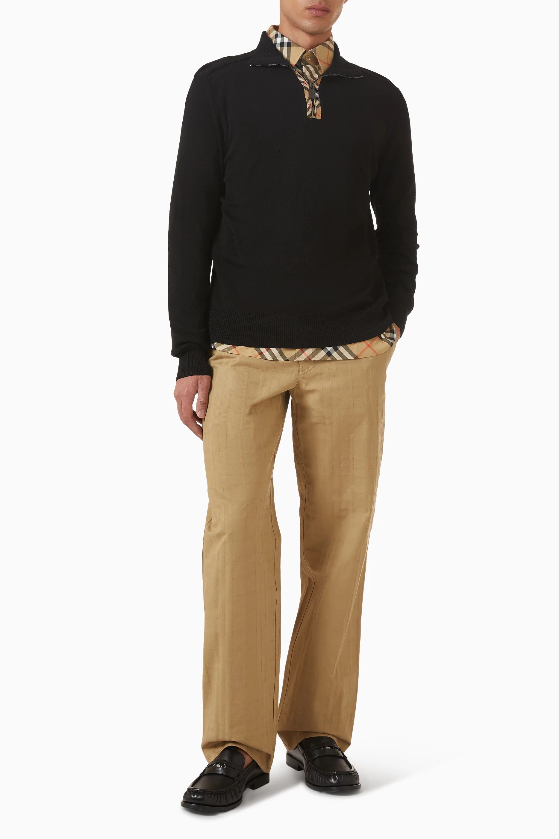 Burberry os11x0526 Textured Check Pants in Beige Size US 32 / EU 48 - 2 Thumbnail