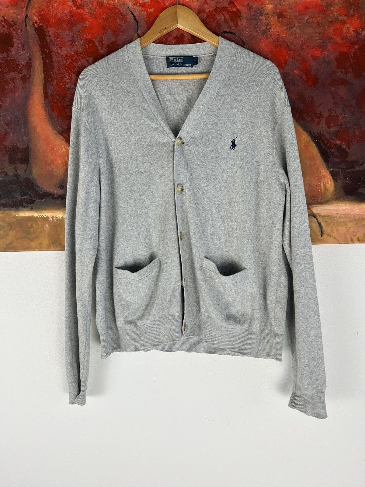 Polo Ralph Lauren Vintage 90s Ralph Lauren Knitted Cardigan Sweater rare retro Size US L / EU 52-54 / 3 - 1 Thumbnail