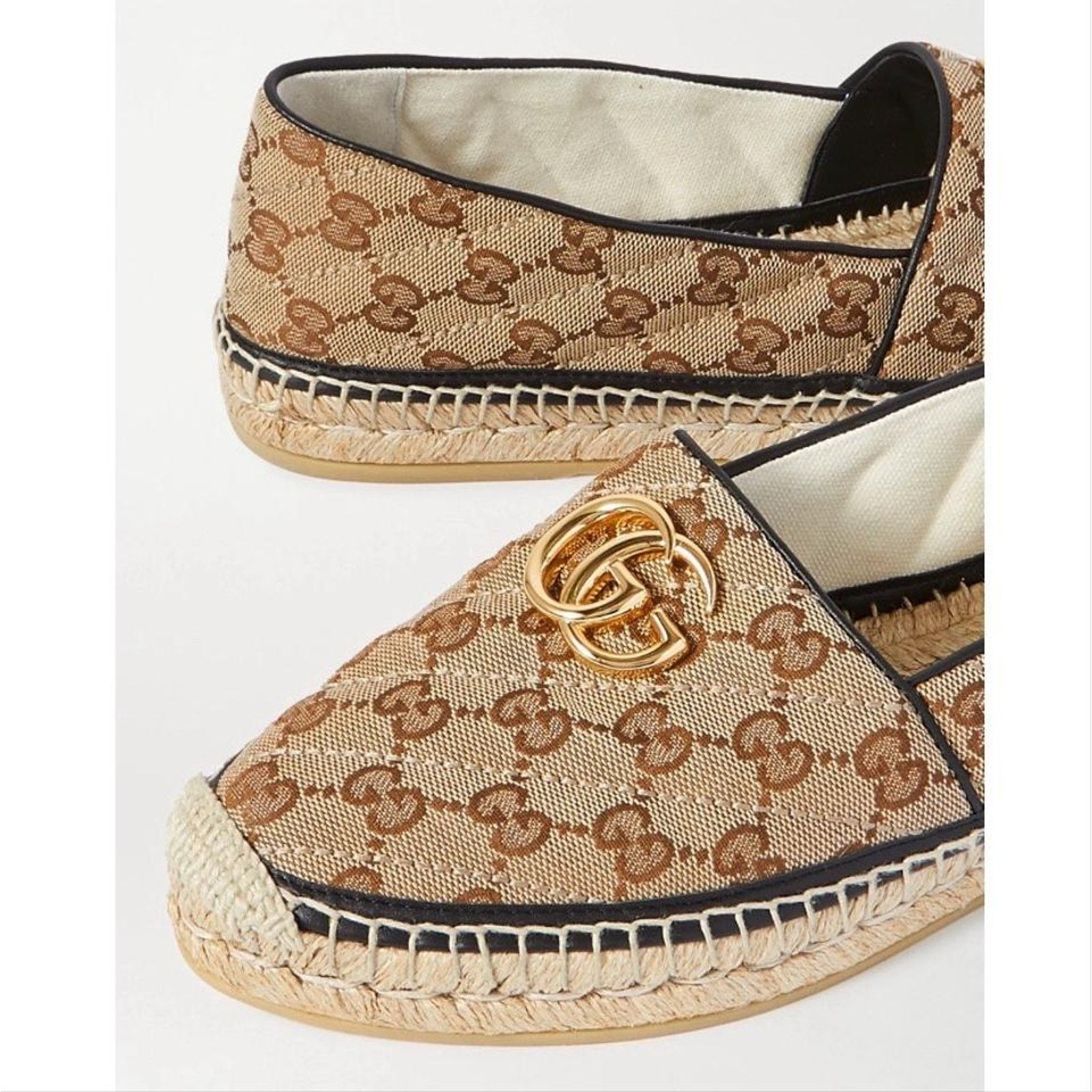 Gucci Pilar marmont GG logo matelasse canvas espadrilles Size US 8 / IT 38 - 6 Thumbnail