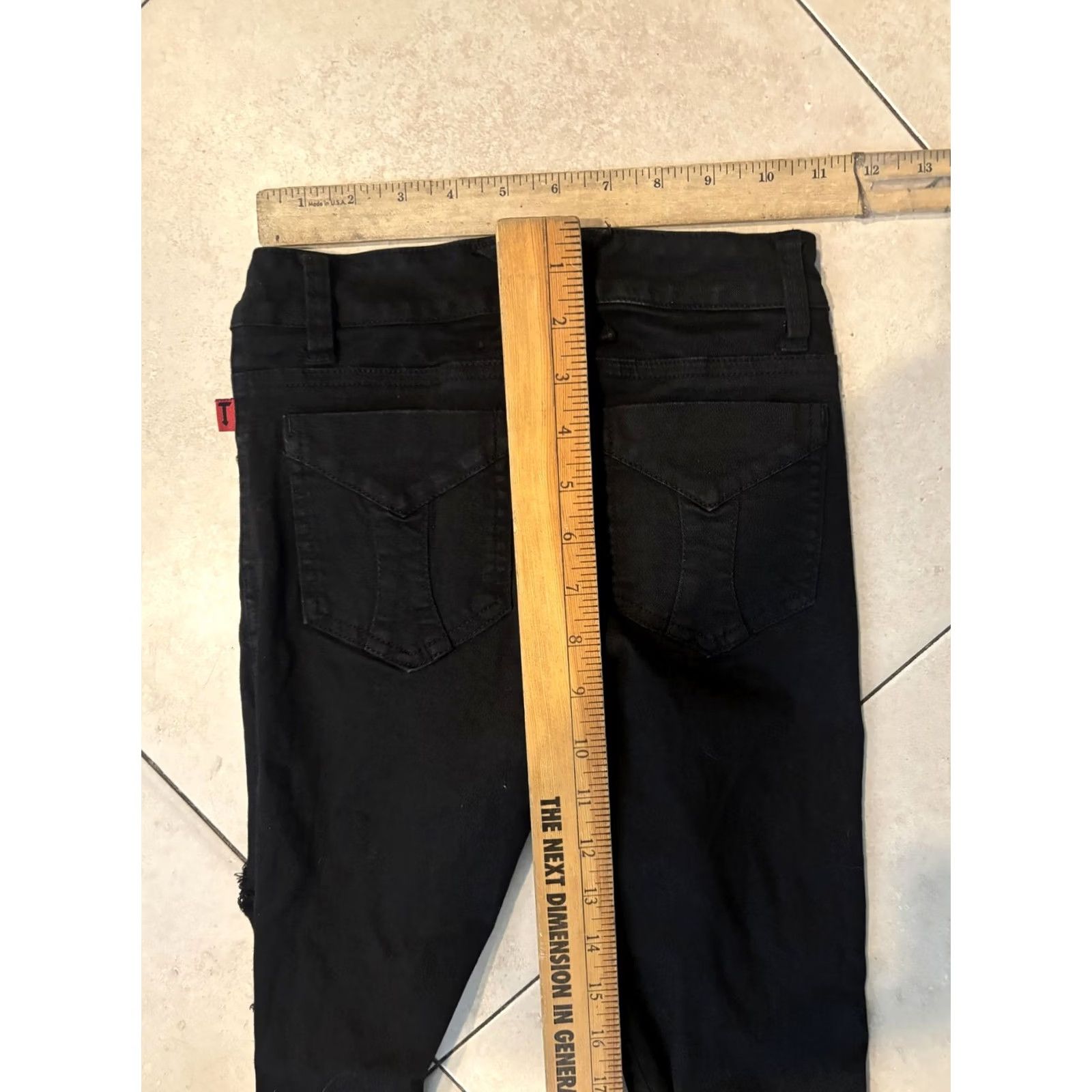 Tripp NYC VINTAGE? No. Tripp NYC Jeans Juniors 0 Black Skinny Mid Rise Distressed Ripped Denim Size 25" / US 0 / IT 36 - 6 Thumbnail
