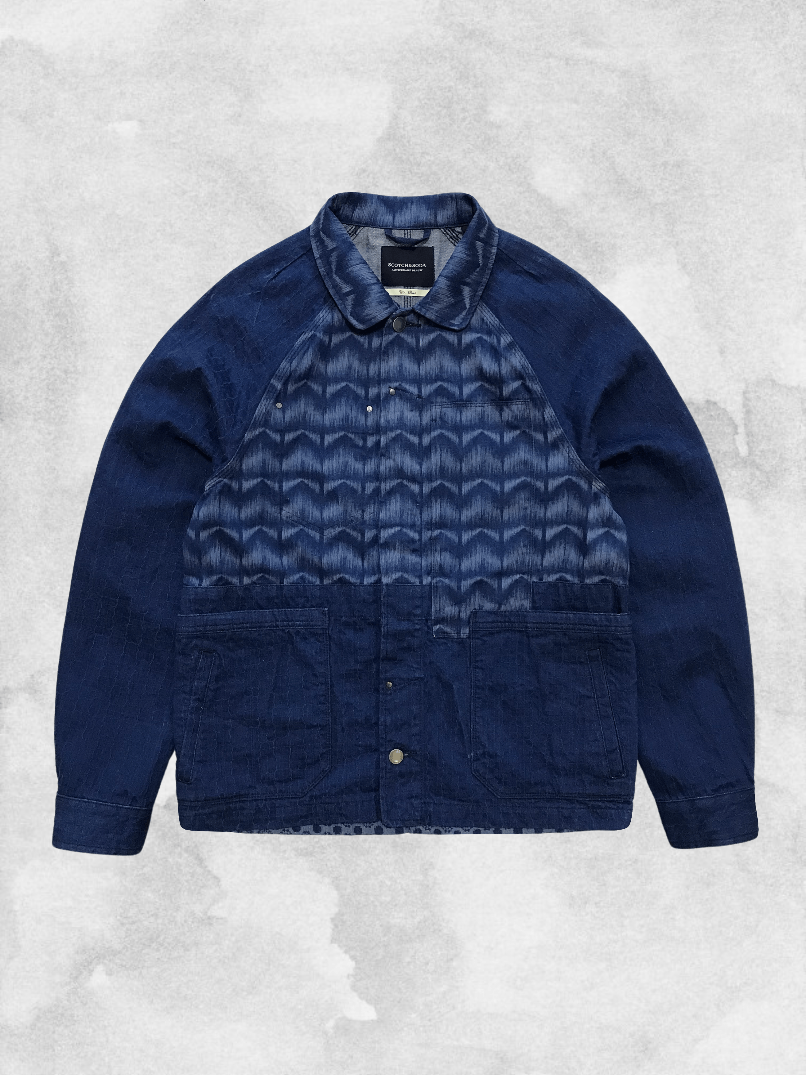 Scotch & Soda SCOTCH & SODA Ams Radio Blauw Denim Jacket Mr. Blue Printed Size US L / EU 52-54 / 3 - 1 Thumbnail