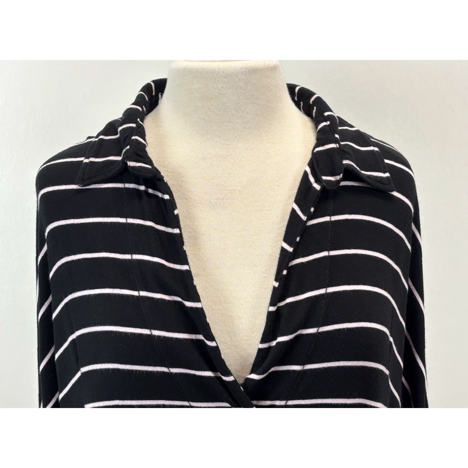 Free People Free People Shirt Women M Black Striped Tunic Oversized Casual Womens Size M / US 6-8 / IT 42-44 - 4 Thumbnail