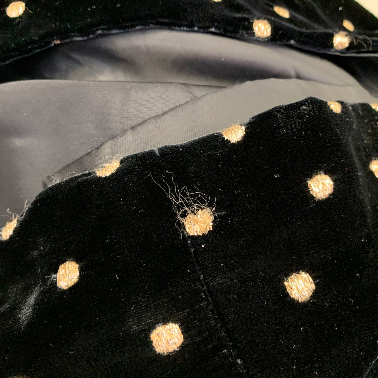 Akris AKRIS Black Metallic Gold Velvet Polka Dot Long Sleeve Bow Size XL / US 12-14 / IT 48-50 - 9 Thumbnail