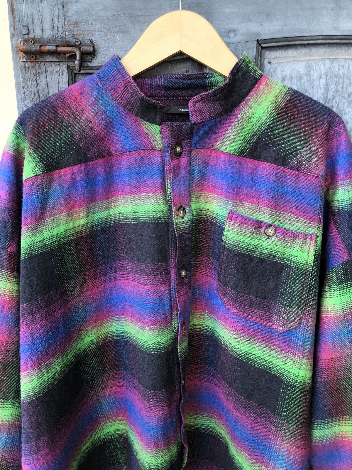 Japanese Brand Kastane Trippy Psychedelic Loose Oversize Flannel Size US XXL / EU 58 / 5 - 4 Thumbnail