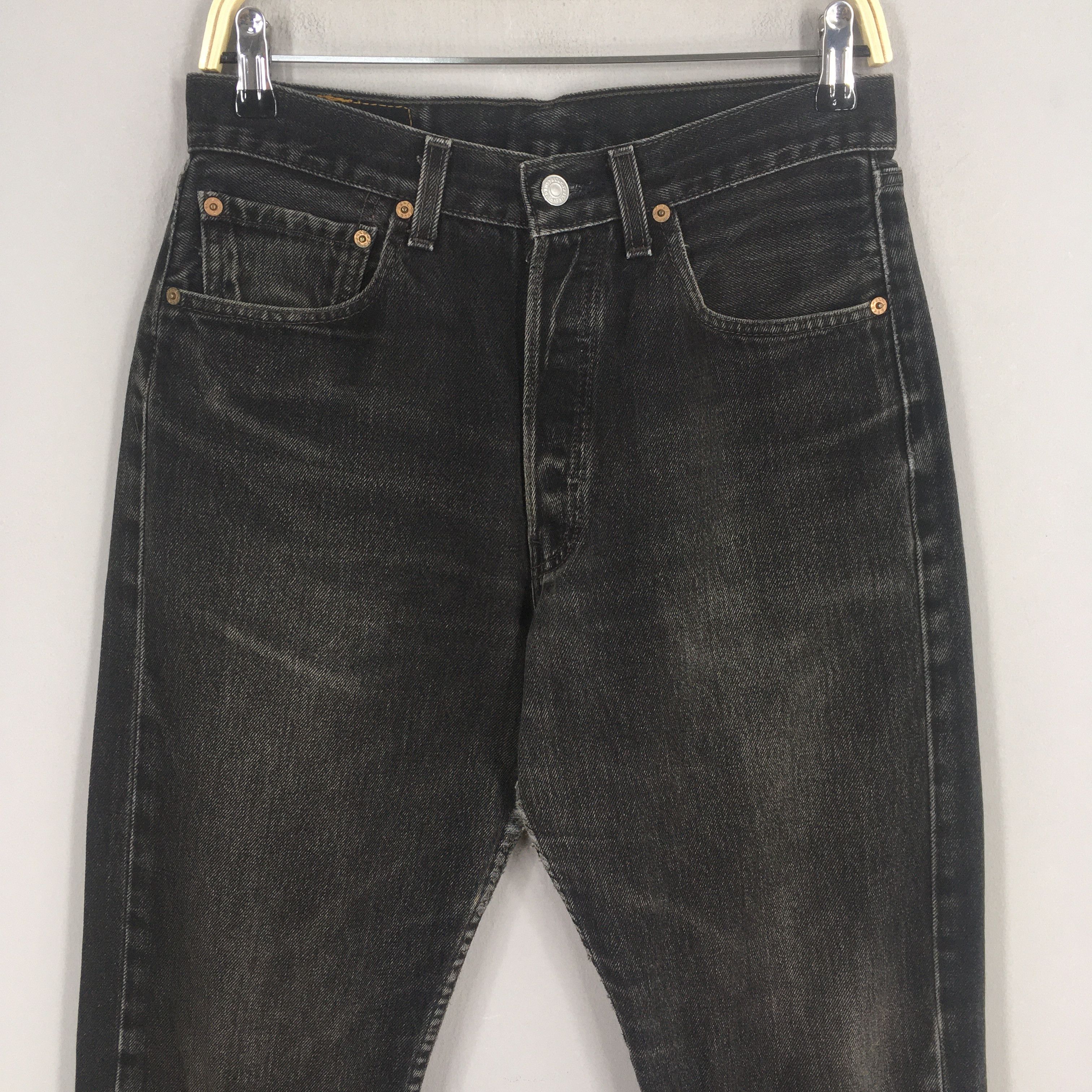 Levi's Size 29x29.5 Vintage 90s Levi's 501 Faded Black Jeans S728 Size US 29 - 2 Thumbnail