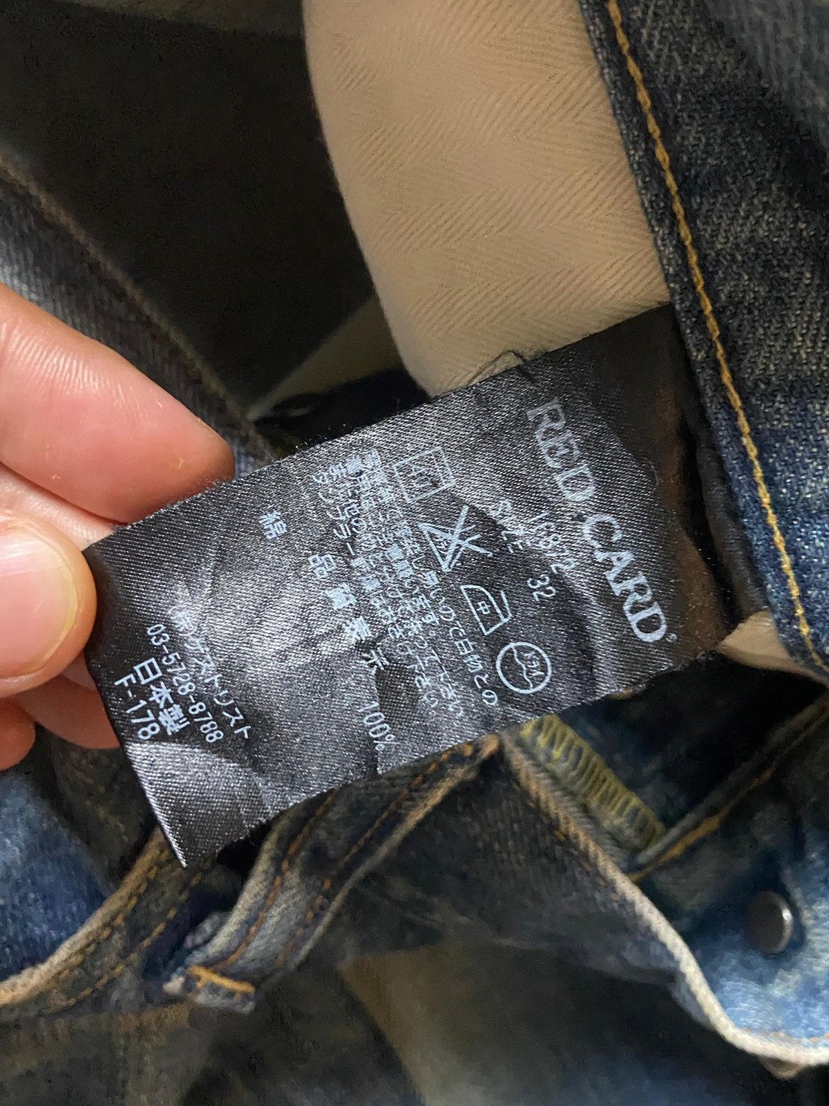 Japanese Brand × Jean × Vintage Vintage RED CARD Straight Cut Denim Jeans (128) Size US 34 / EU 50 - 7 Thumbnail