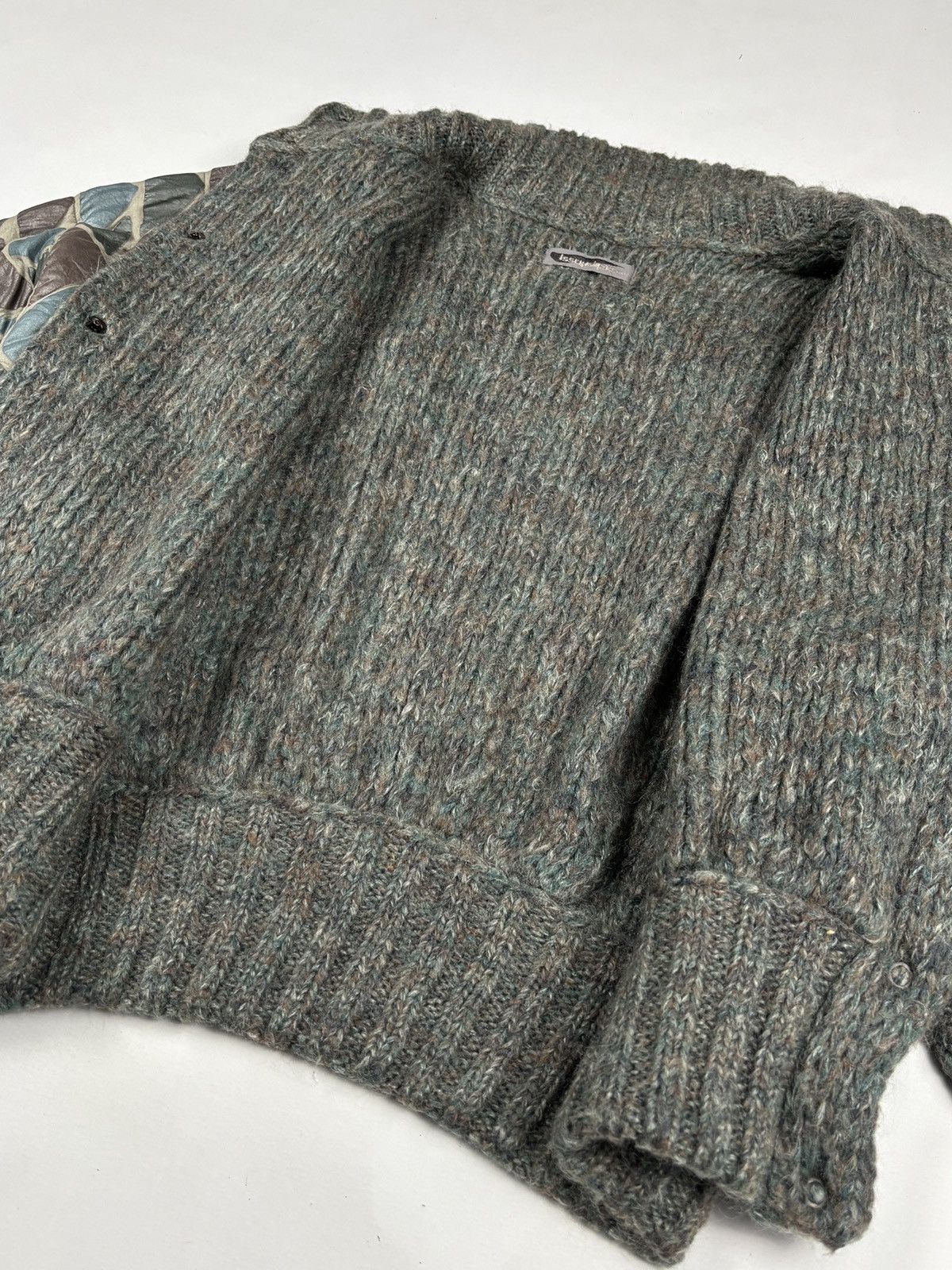Issey Miyake 1980s Archived Quilted Pattern Wool Knit Jacket Size US L / EU 52-54 / 3 - 14 Thumbnail