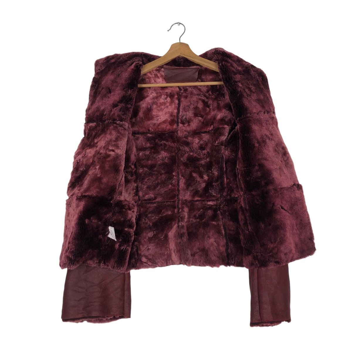 Vintage ITC Made in Italy Cropped Leather Jacket Mink Fur Shearling Size US M / EU 48-50 / 2 - 14 Thumbnail
